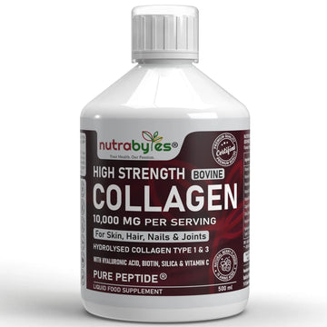 Collagen Liquid 10000mg, Hydrolysed Peptides | Hyaluronic Acid, Biotin, Silica, Vitamin C, Vitamin B12 NUTRABYTES Au supplements