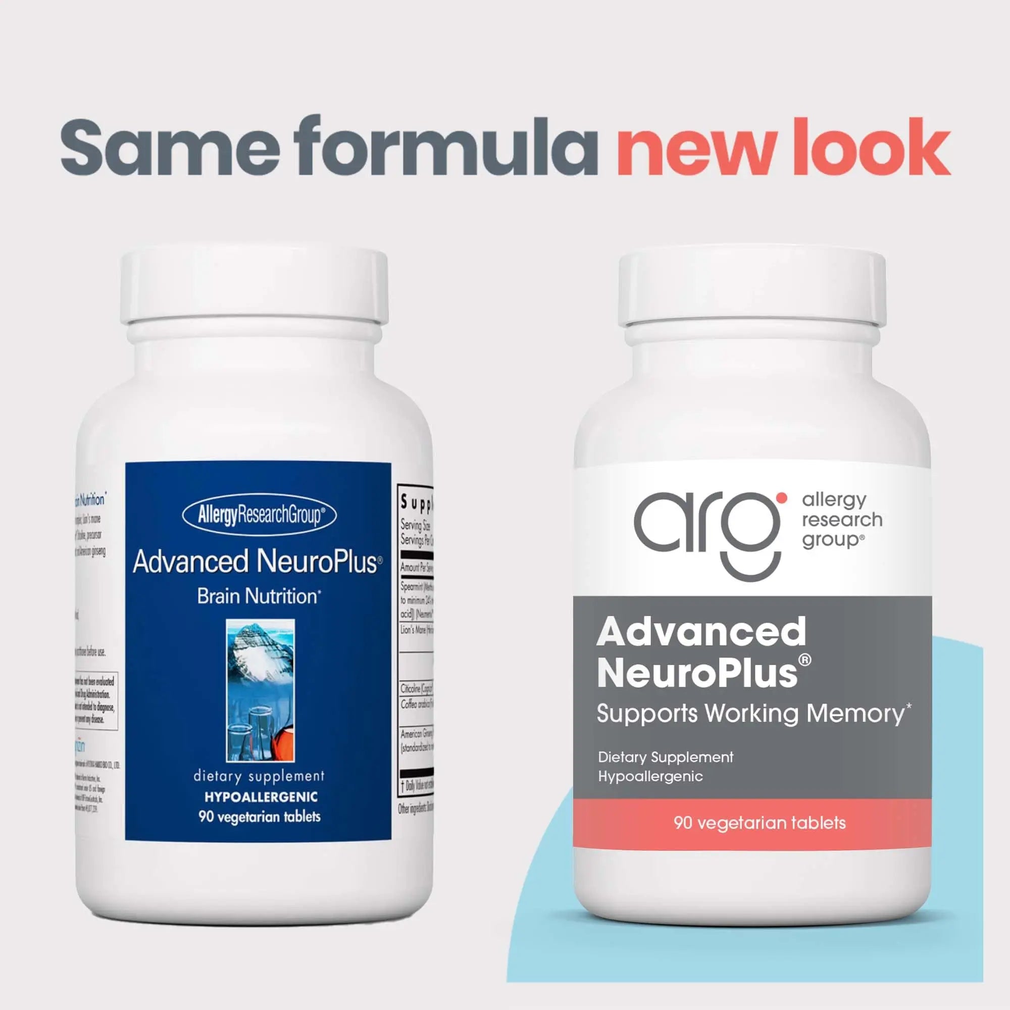 Allergy Research Group Advanced NeuroPlus - Nootropic Formula with Spearmint Extract, Lions Mane & Citicoline - Supports Working Memory Focus & Cognitive Function - 30 Servings - 90 Tablets Allergy Research Group Au supplements
