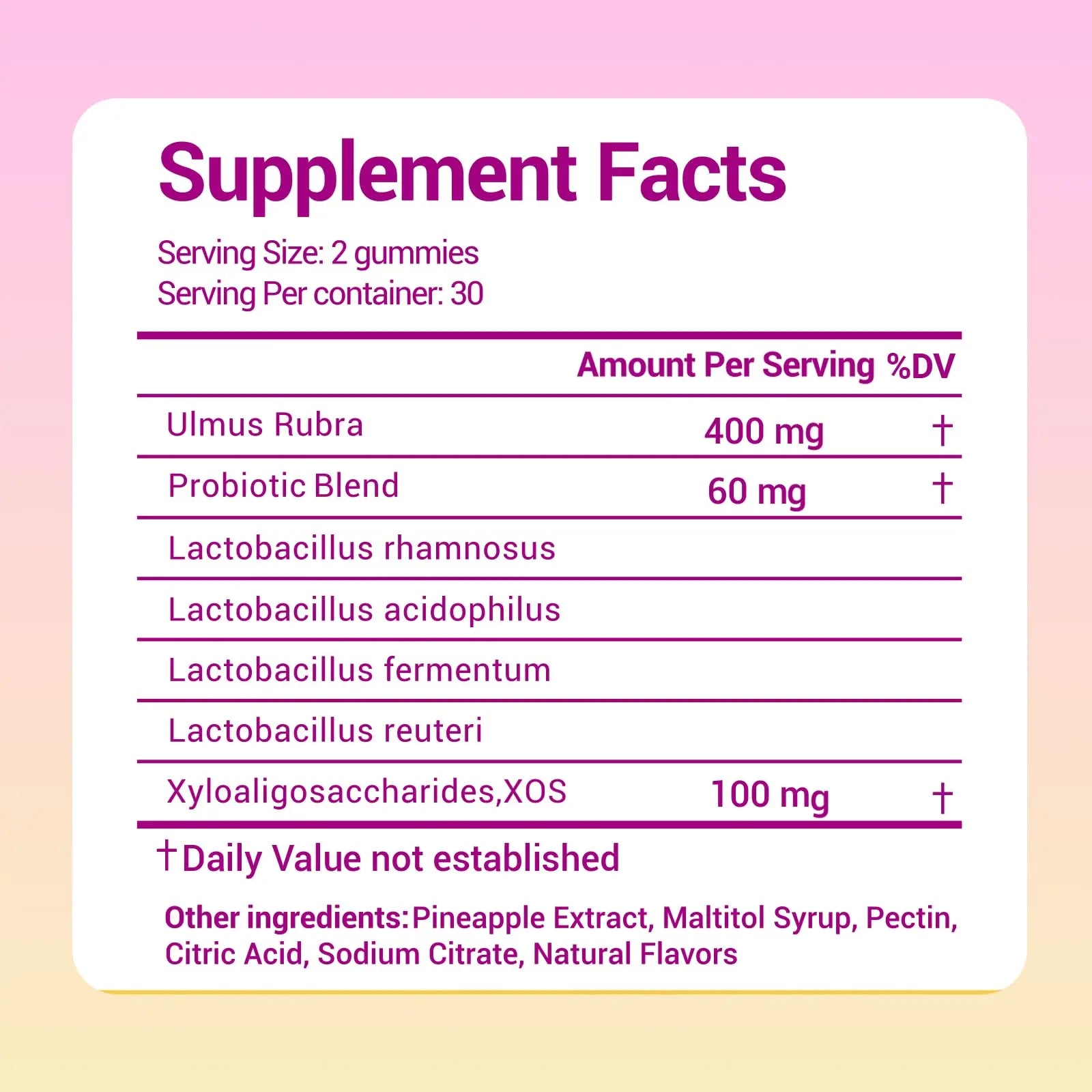 Lunivox Her Juicy Feminine Probiotics Gummies for Women, with Prebiotics & Slippery Elm - Promotes pH Balance, Gut Health & Immune Support - Pineapple Flavor, 60 Count Lunivox Au supplements