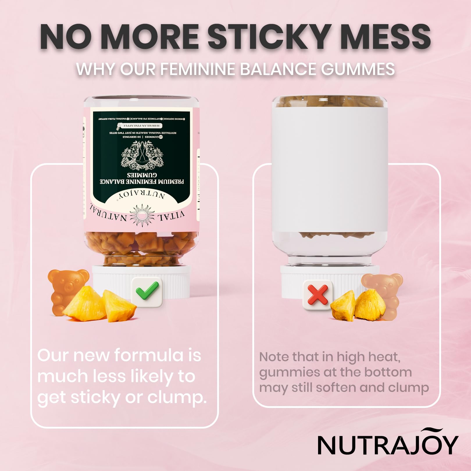 NUTRAJOY Premium Feminine Balance Gummies, for Women's Ph Health, Vaginal Wellness Support, Immune Support, Energy Support, Hawaiian Pineapple, Vegan Gluten-Free, 60 Gummies NUTRAJOY Au supplements