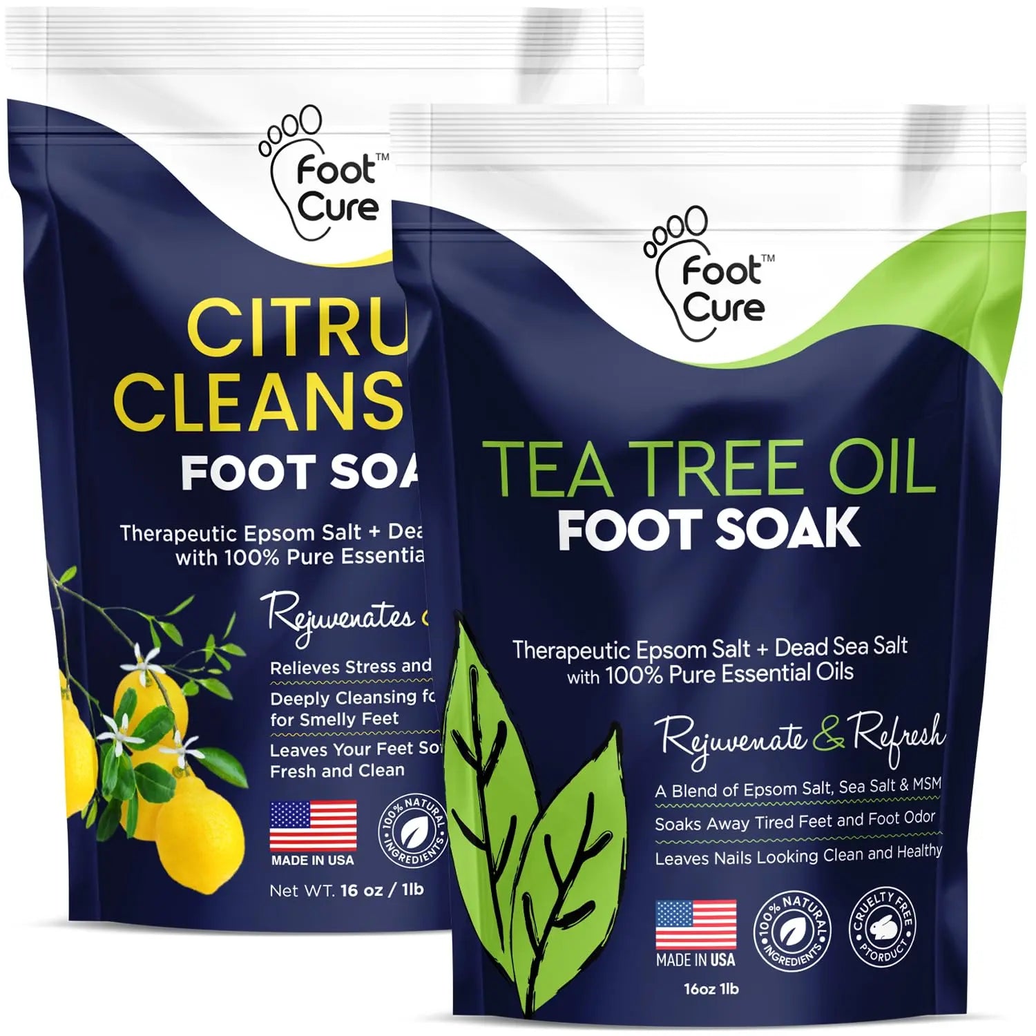 Tea Tree Oil & Citrus Detox Foot Soak with Epsom Salts - All Natural Salts for Post Workout FOOT CURE Au supplements