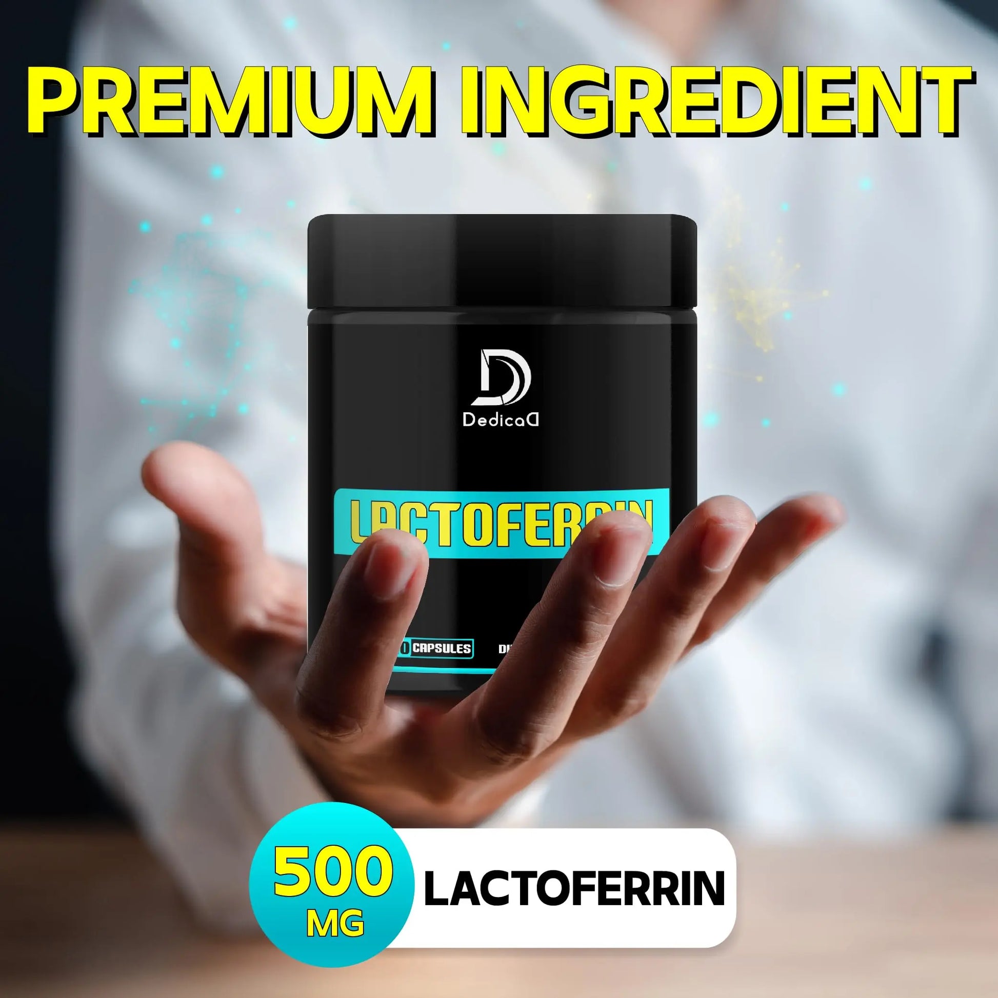 DEDICAD 500Mg Lactoferrin Supplement - 120 Capsules for 2-Month Supply DEDICAD Au supplements