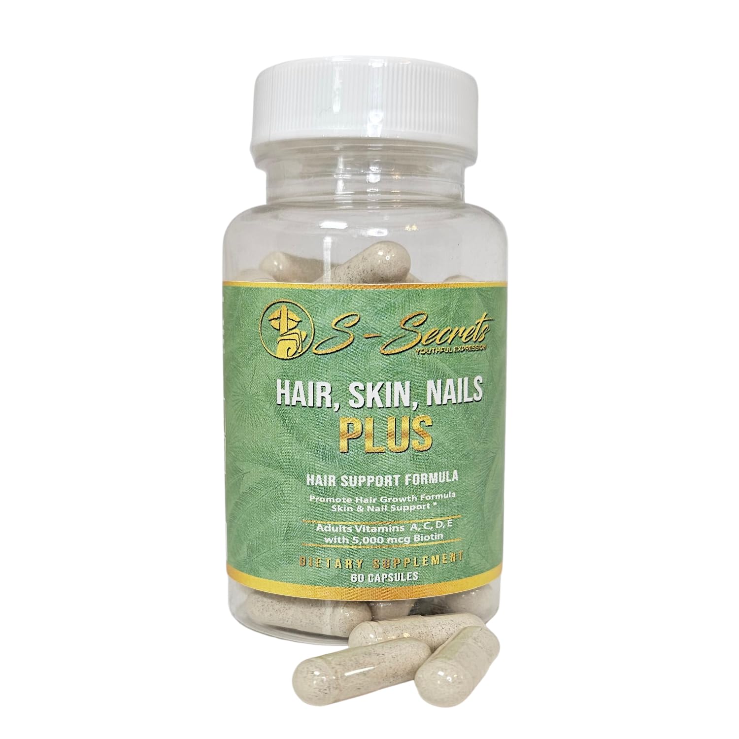 S-Secrets Hair, Skin & Nails Vitamin – Non-GMO Multivitamin for Hair, Skin & Nails | Biotin 5,000 mcg per Serving | 30-Day Supply (60 Capsule) S-Secrets Au supplements