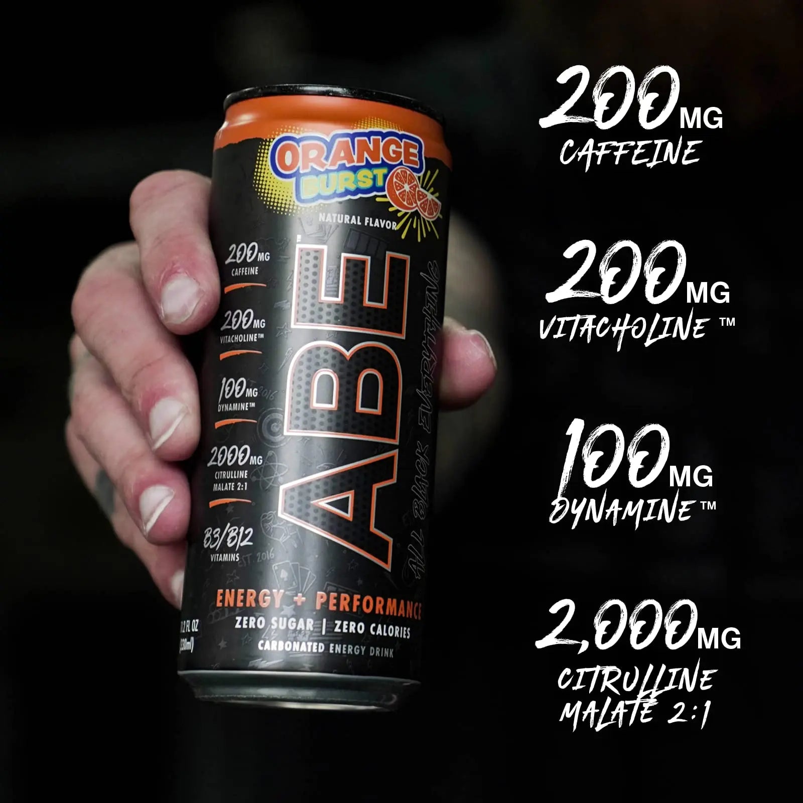 ABE Energy + Performance Sugar Free Energy Drink - All Black Everything Drink With Caffeine ABE all black everything Au supplements