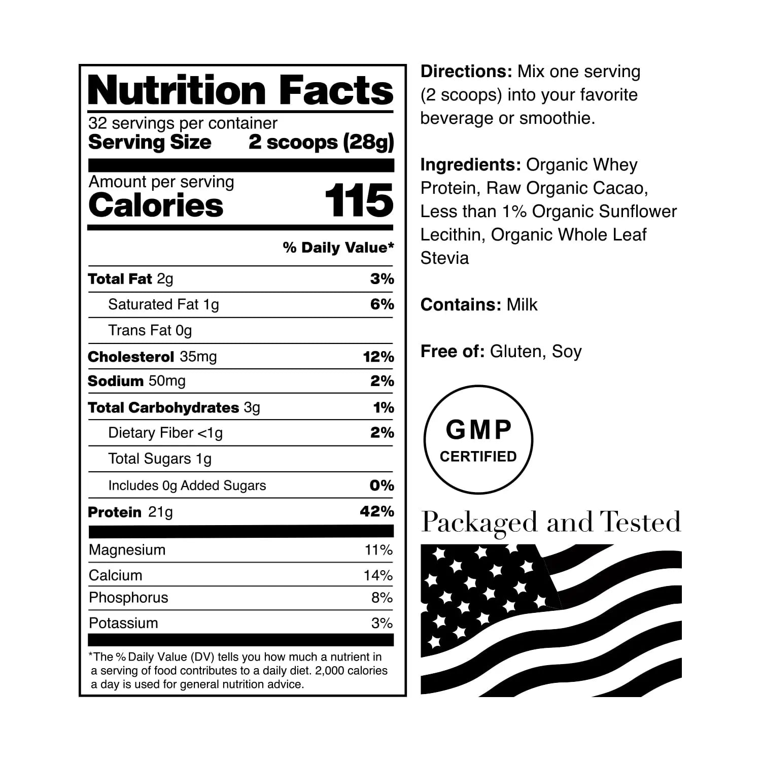 NorCal Organic Chocolate Whey Protein - 2lbs | 100% USA Grass-Fed, USDA Certified NorCal Organic Au supplements