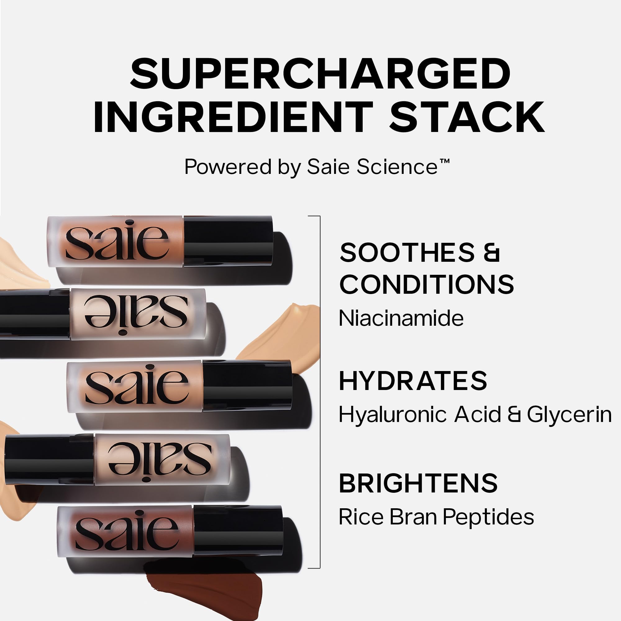 Saie Slip Tint Radiant Cream Concealer & All-Over Face Makeup - Concealer for Dark Circles, Redness & Blemishes - Lightweight Makeup Made with Hydrating Hyaluronic Acid - Shade 5 (0.17 oz) Saie Au supplements
