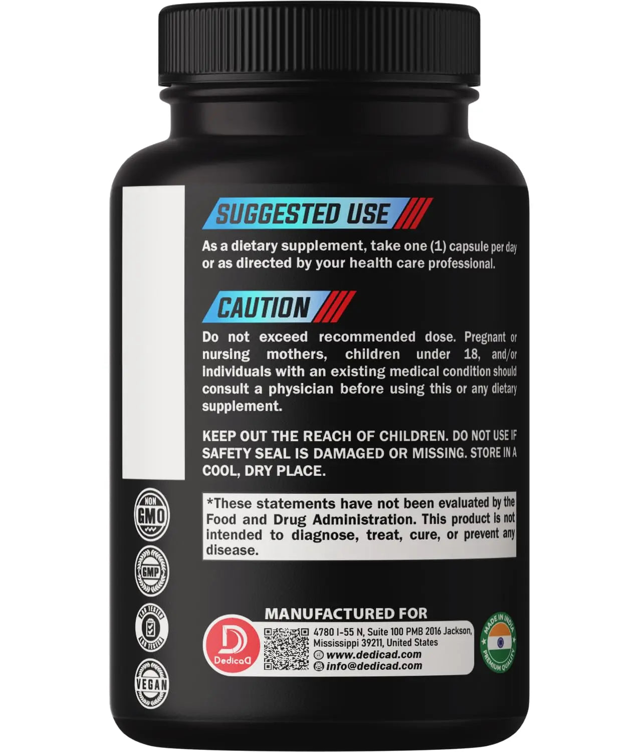 DEDICAD Premium Wormwood Extract Capsules - 5 Month Supply for Immune - 12 Herbs Blended with Black Walnut Leaves, Ginger, Turmeric & More - 150 Counts DEDICAD Au supplements
