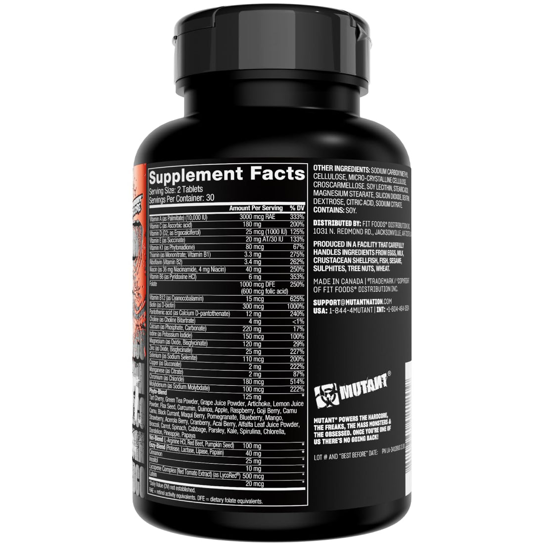 Mutant Multi - High Potency Vitamins with 75+ Ingredients Specifically Formulated for Heavy Lifting, 60 Tablets Mutant Au supplements