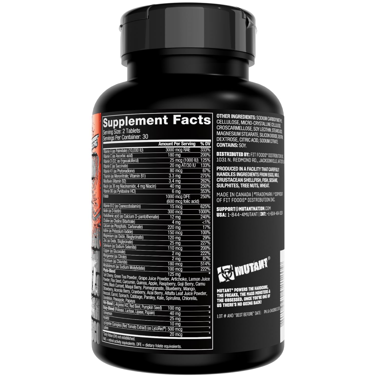 Mutant Multi - High Potency Vitamins with 75+ Ingredients Specifically Formulated for Heavy Lifting, 60 Tablets Mutant Au supplements