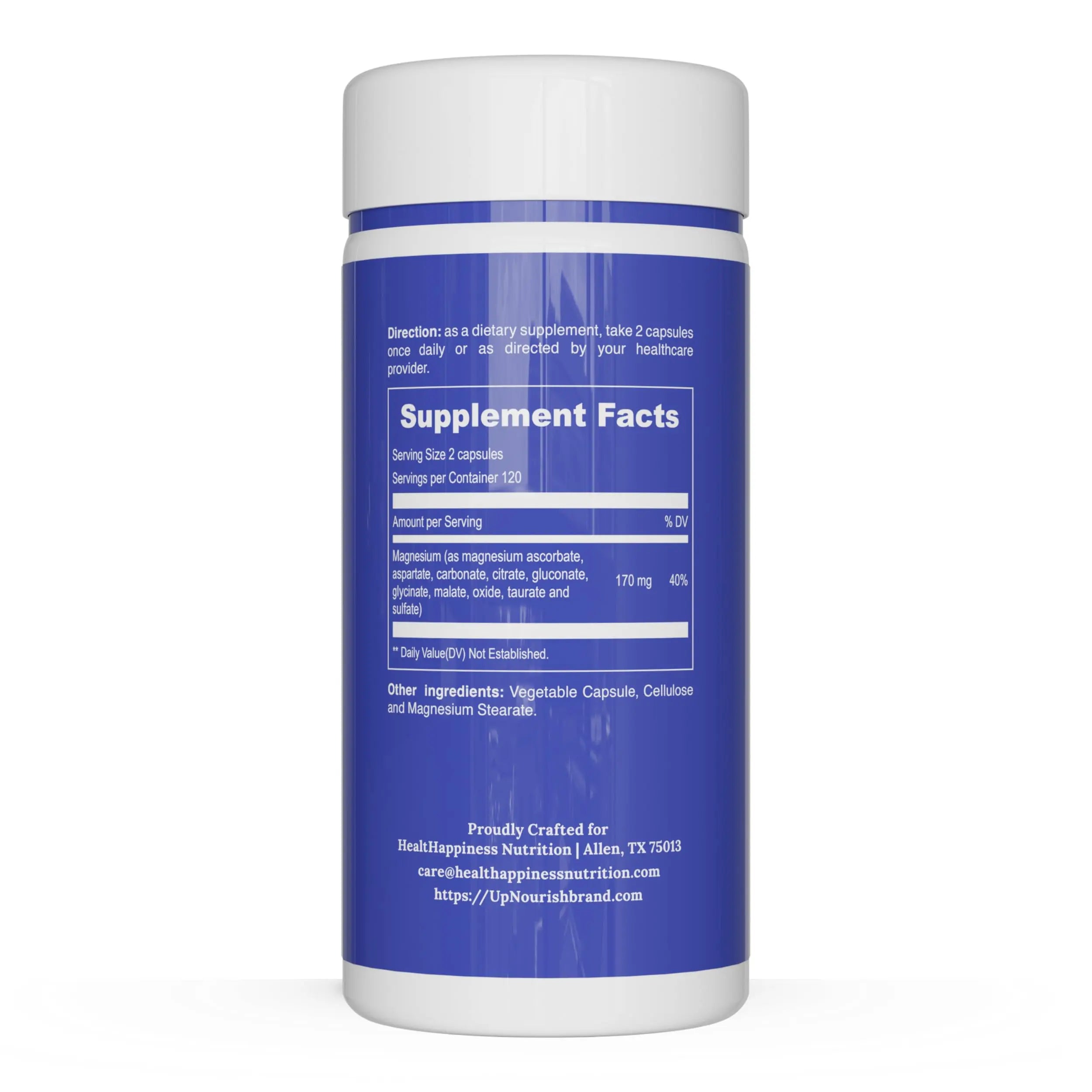 UpNourish Magnesium Supplement - 10 in 1 Magnesium Complex - Full Spectrum Magnesium Mineral Supplements with Glycinate, Citrate, Taurate, Malate, Carbonate, Oxide and More, 240 Vegan Capsules UpNourish Au supplements