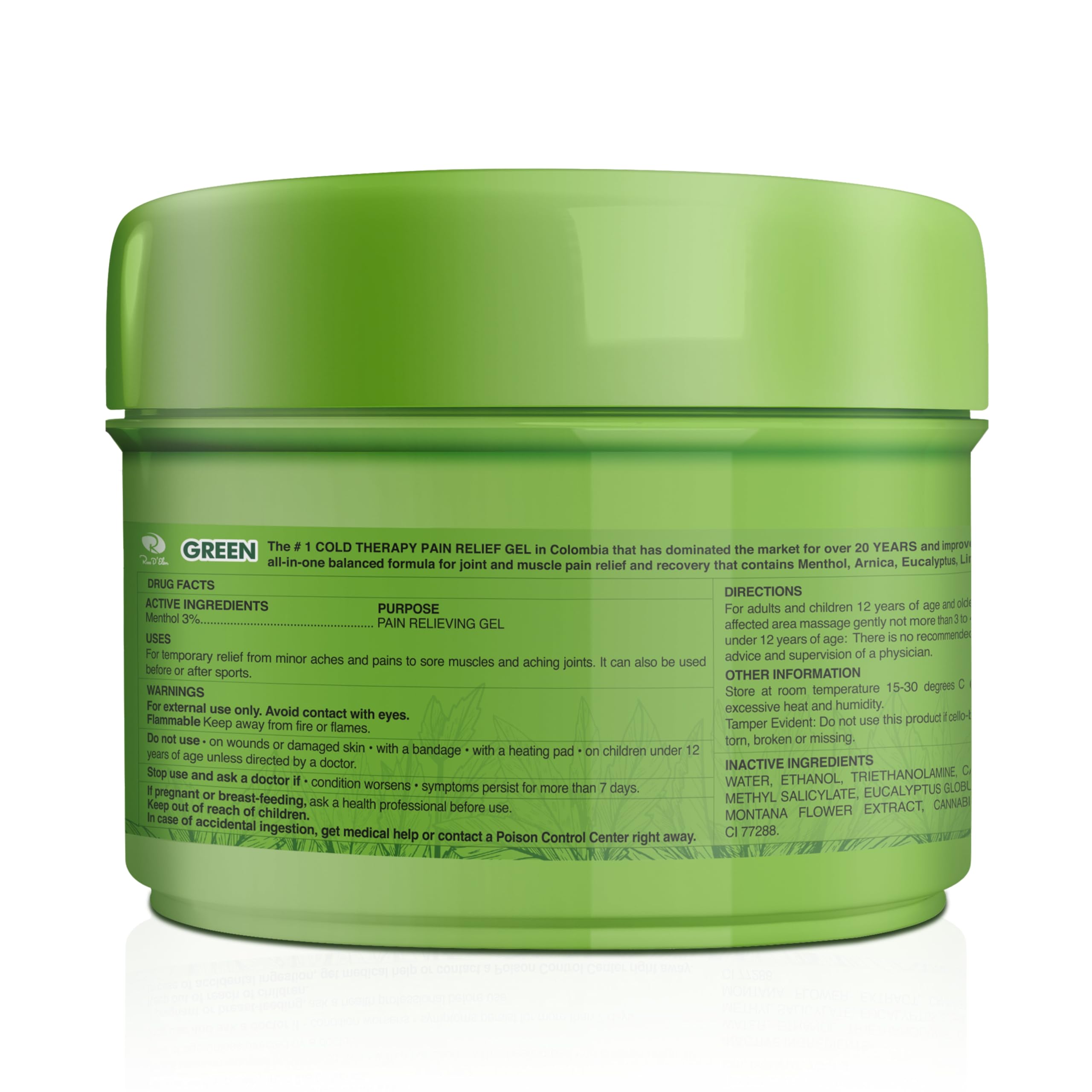 Ross D'Elen Green Menthol Gel - 2Pack Large Size (2) ROSS D'ELEN Au supplements