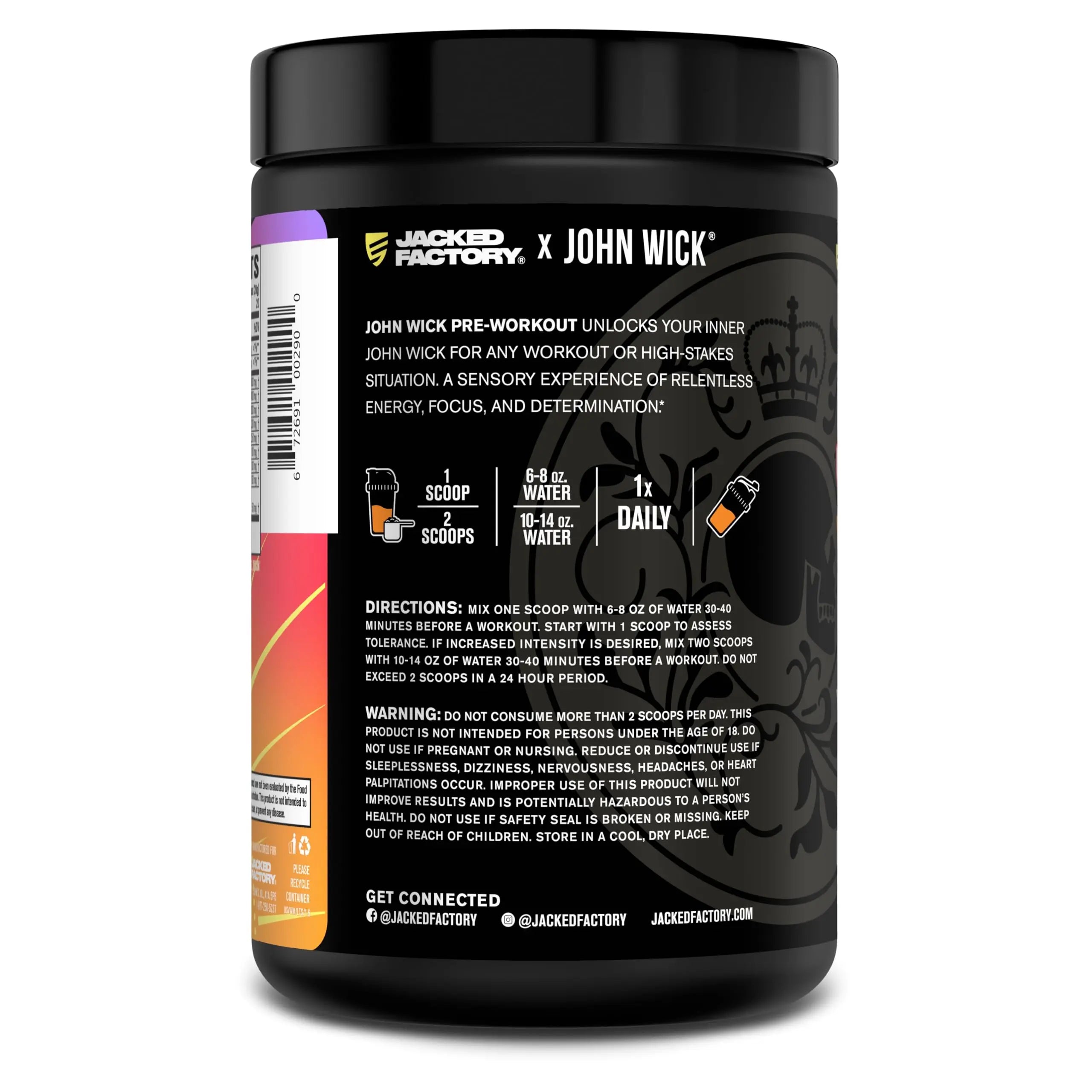 Jacked Factory X John Wick - Wick Mode Pre Workout Powder - Intense Energy, Battle-Ready Focus, Unstoppable Commitment, and Sheer Will Jacked Factory Au supplements