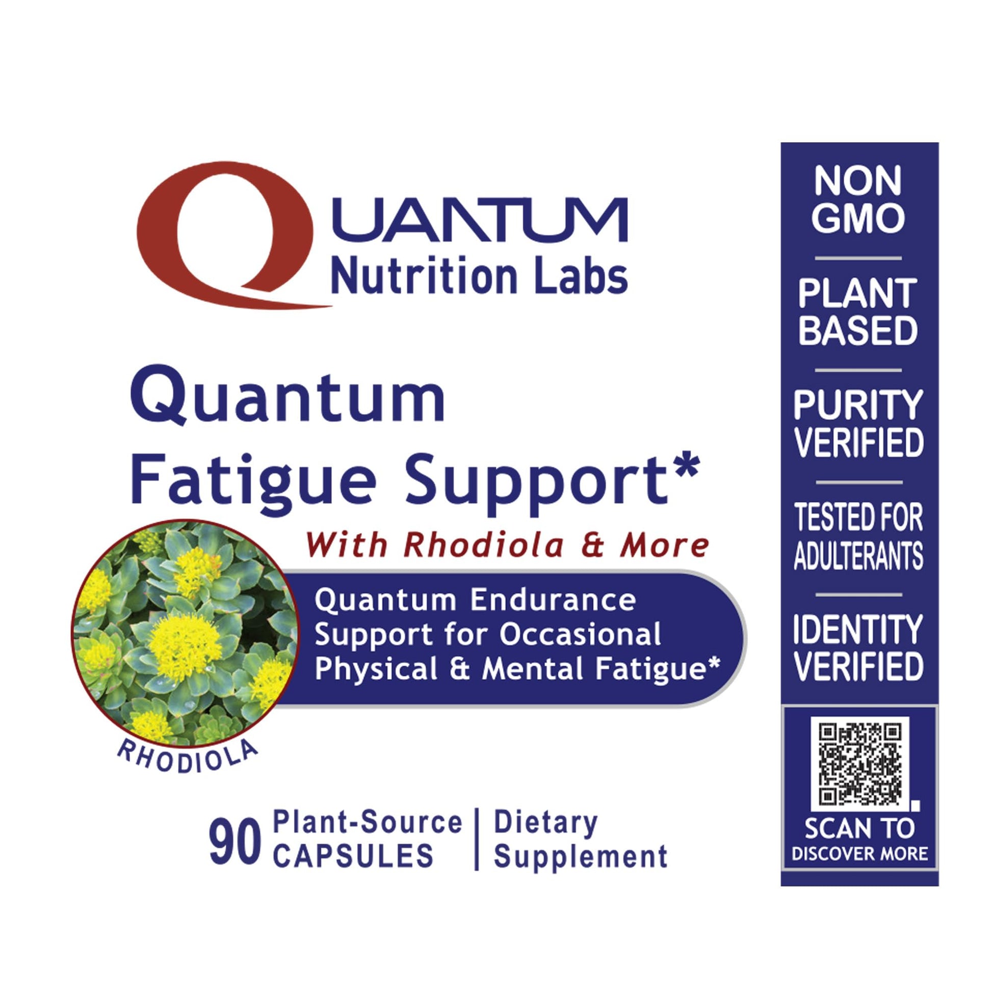 QNL Quantum Fatigue Support - Vegan Rhodiola Rosea Root Supplement, Organic Adaptogen Blend for Occasional Physical & Cognitive Stress - 90 Plant-Based Capsules Quantum Nutrition Au supplements