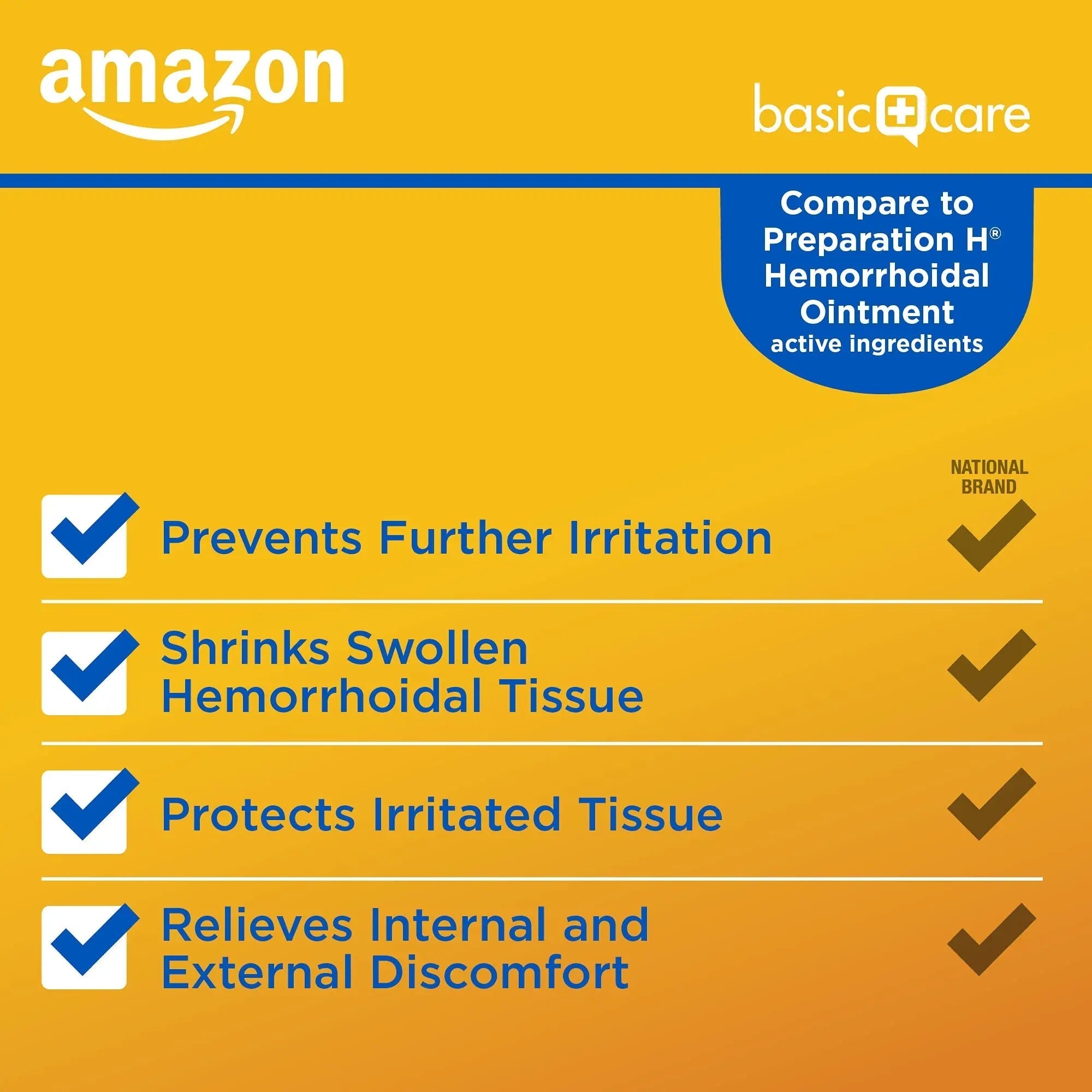 Amazon Basic Care Hemorrhoid Ointment, Fast-Acting Pain Relief, Relieves Burning, Itching, Swelling and Discomfort, 2 ounce (Pack of 1) Amazon Basic Care Au supplements