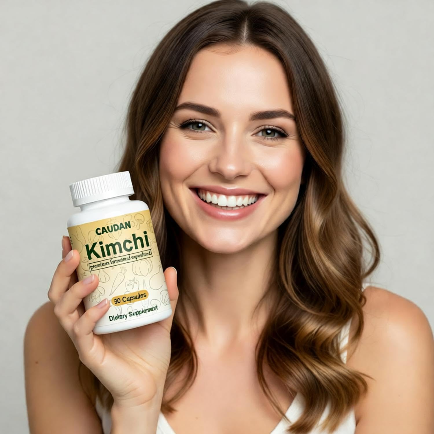CAUDAN Kimchi Capsules, Kimchi Supplement, Probiotics & Enzymes Supports Gut & Digestive Health, Taste Well, Fermented Superfood for Antioxidant Support, 90 Vegan Capsules CAUDAN Au supplements