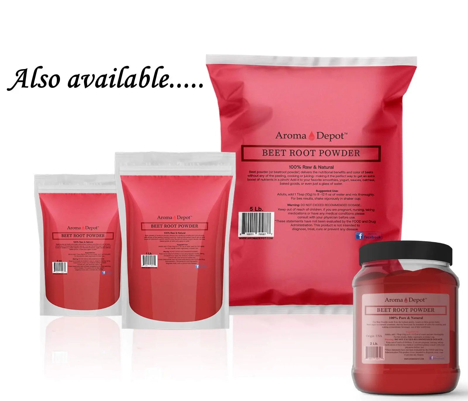 Beet Root Powder 5 lb. by Aroma Depot Raw & Non-GMO I Vegan & Gluten Free I Nitric Oxide Aroma Depot Au supplements