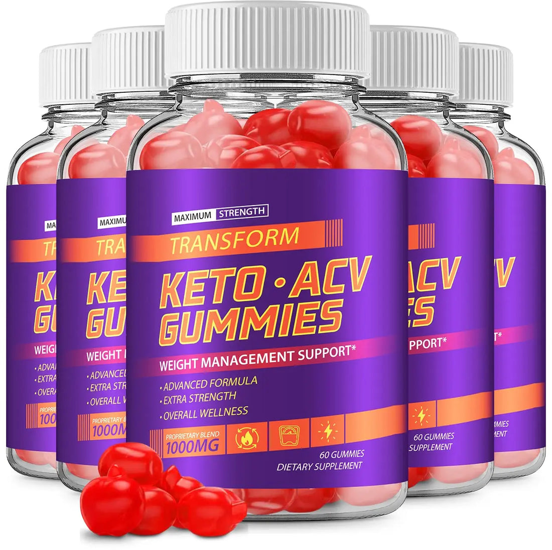 (5 Pack) Transform Keto ACV Gummies Advanced Formula (300 Gummies) Rillvo Au supplements