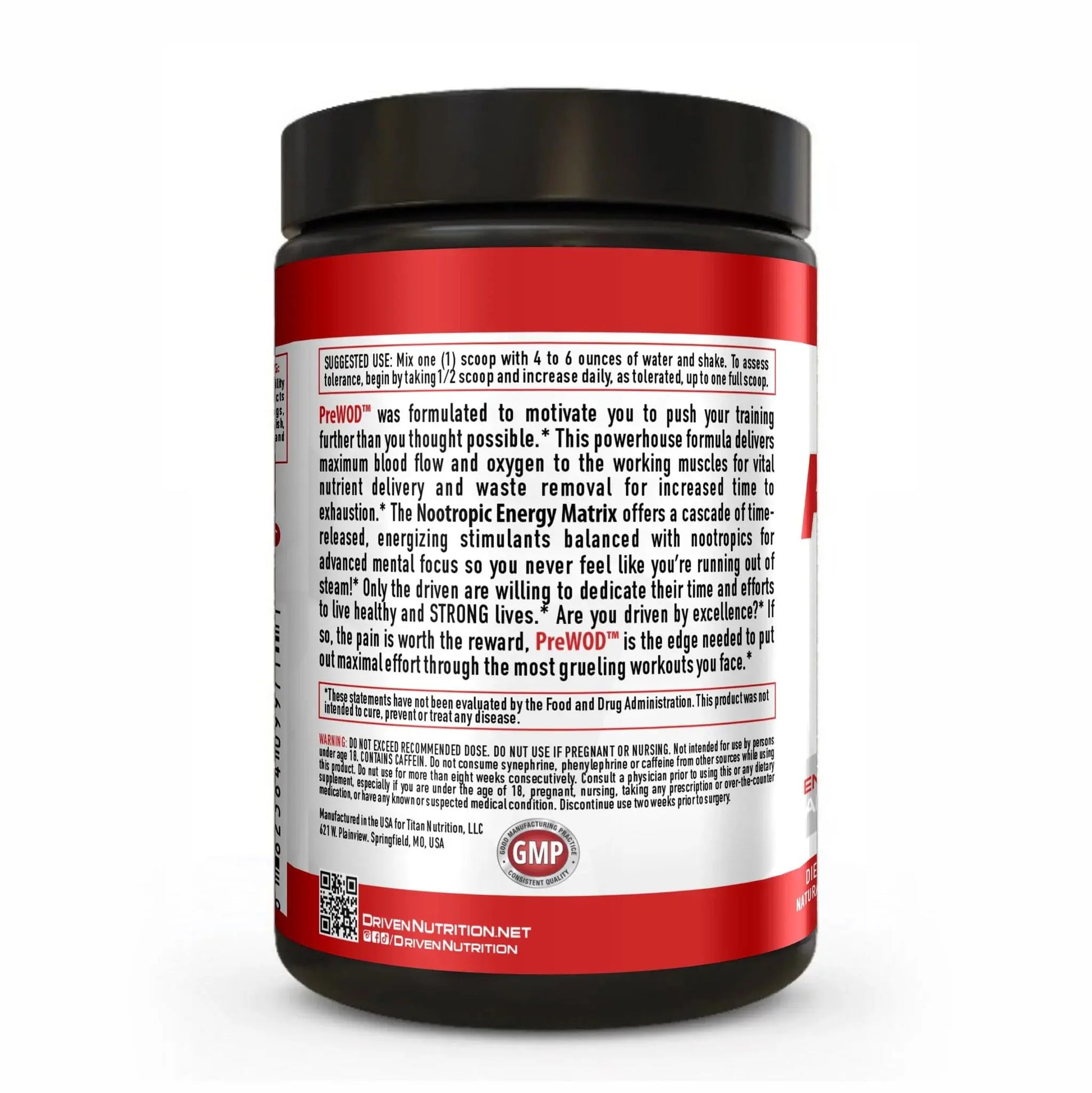 Driven PREWOD Energy Matrix, 50 Servings - Pre-Workout Supplement with Caffeine Driven Nutrition Au supplements