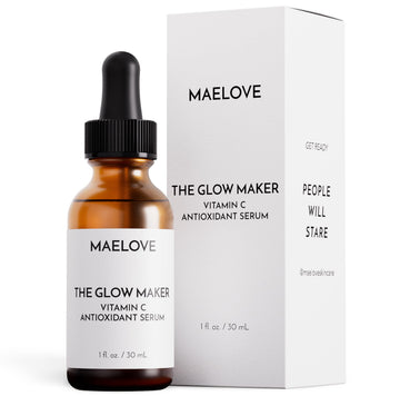 MAELOVE Glow Maker Vitamin C Serum with Vitamin E, Ferulic Acid & Hyaluronic Acid, Award-Winning Brightening