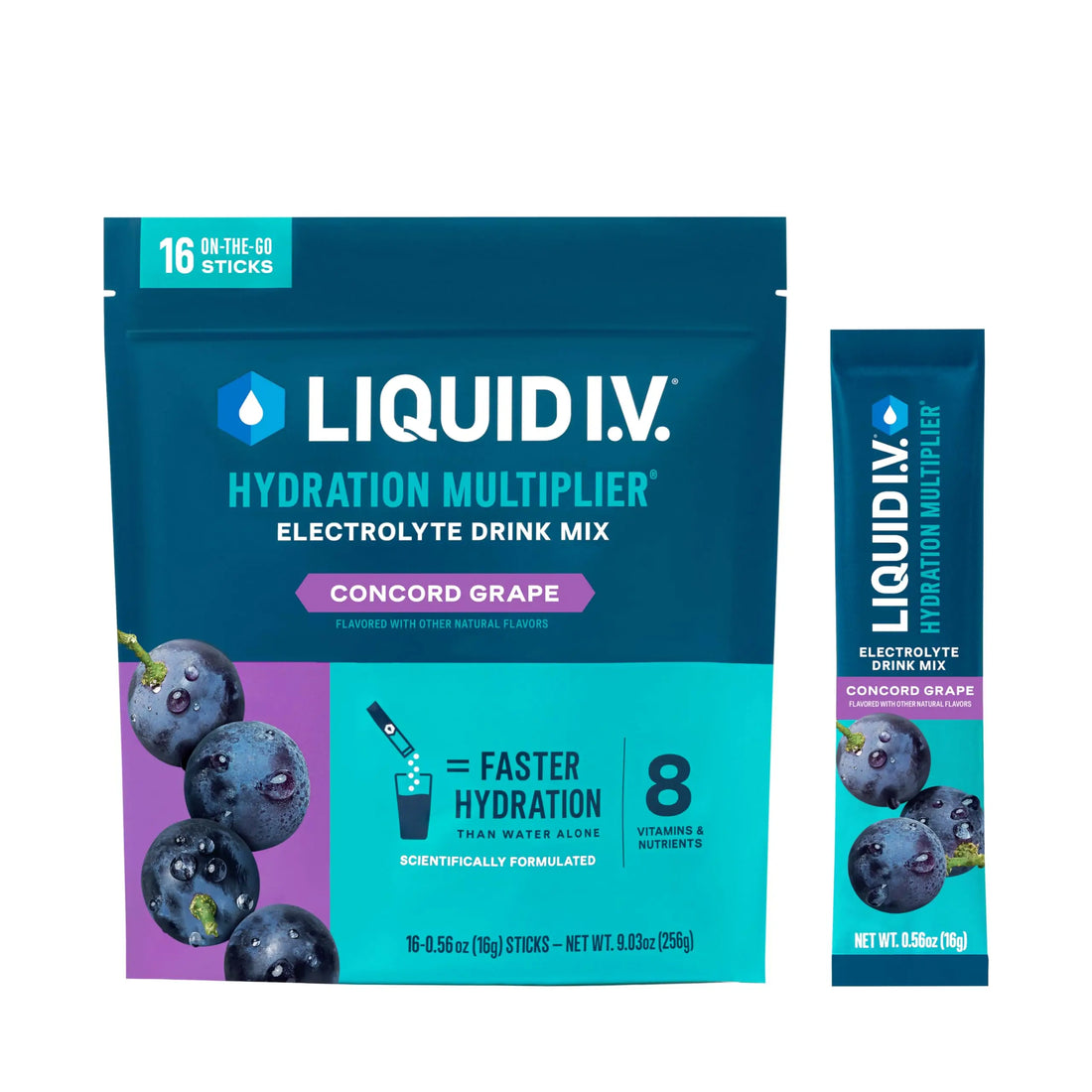 Liquid I.V.® Hydration Multiplier - Concord Grape | Electrolyte Powder Drink Mix | 1 Pack (16 Servings) Liquid I.V. Au supplements