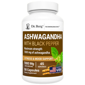 Dr. Berg Ashwagandha Capsules 1000mg - Includes Ashwagandha Root with Black Pepper from Bioperine - Ashwagandha Supplements 90 Capsules Dr. Berg Nutritionals Au supplements