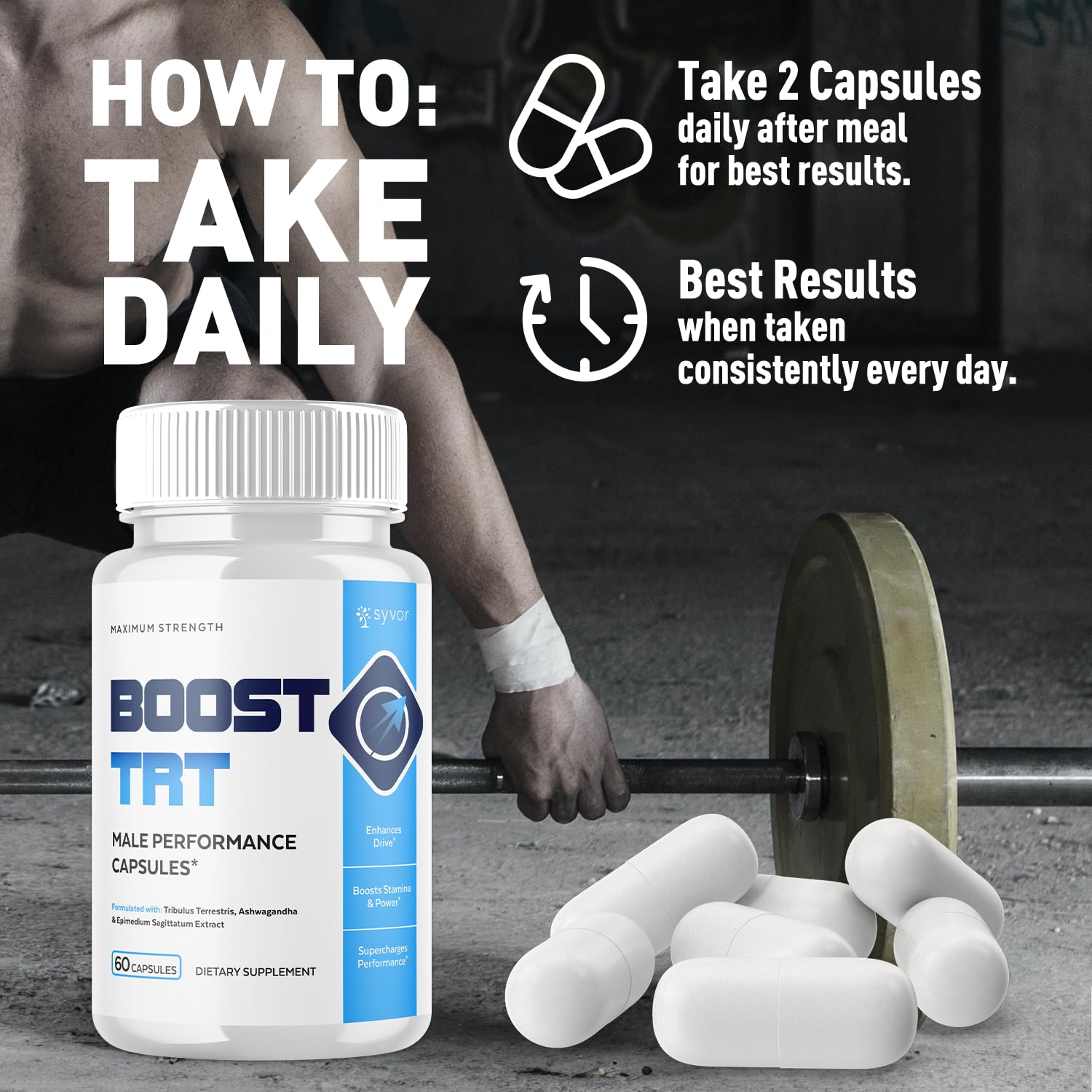 (2 Pack) Boost TRT Capsules, Official BoostTRT Capsules with All Natural Ingredients, Advanced Health & Wellness Support Formula with Max Strength Premium Active Lifestyle Vitamins (120 Capsules) Syvor Au supplements