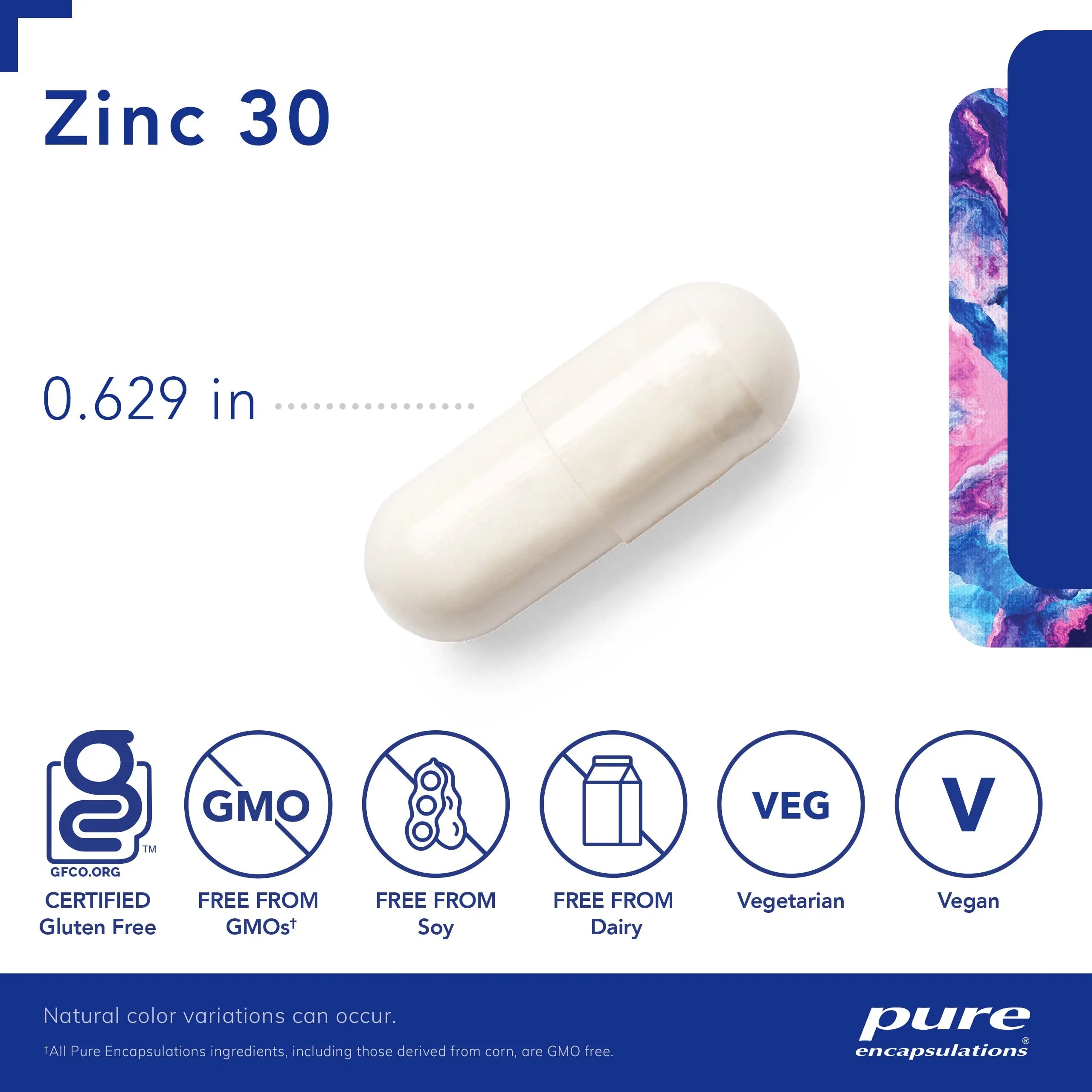 Pure Encapsulations Zinc 30 mg - Highly Absorbable - 180 Capsules Pure Encapsulations Au supplements