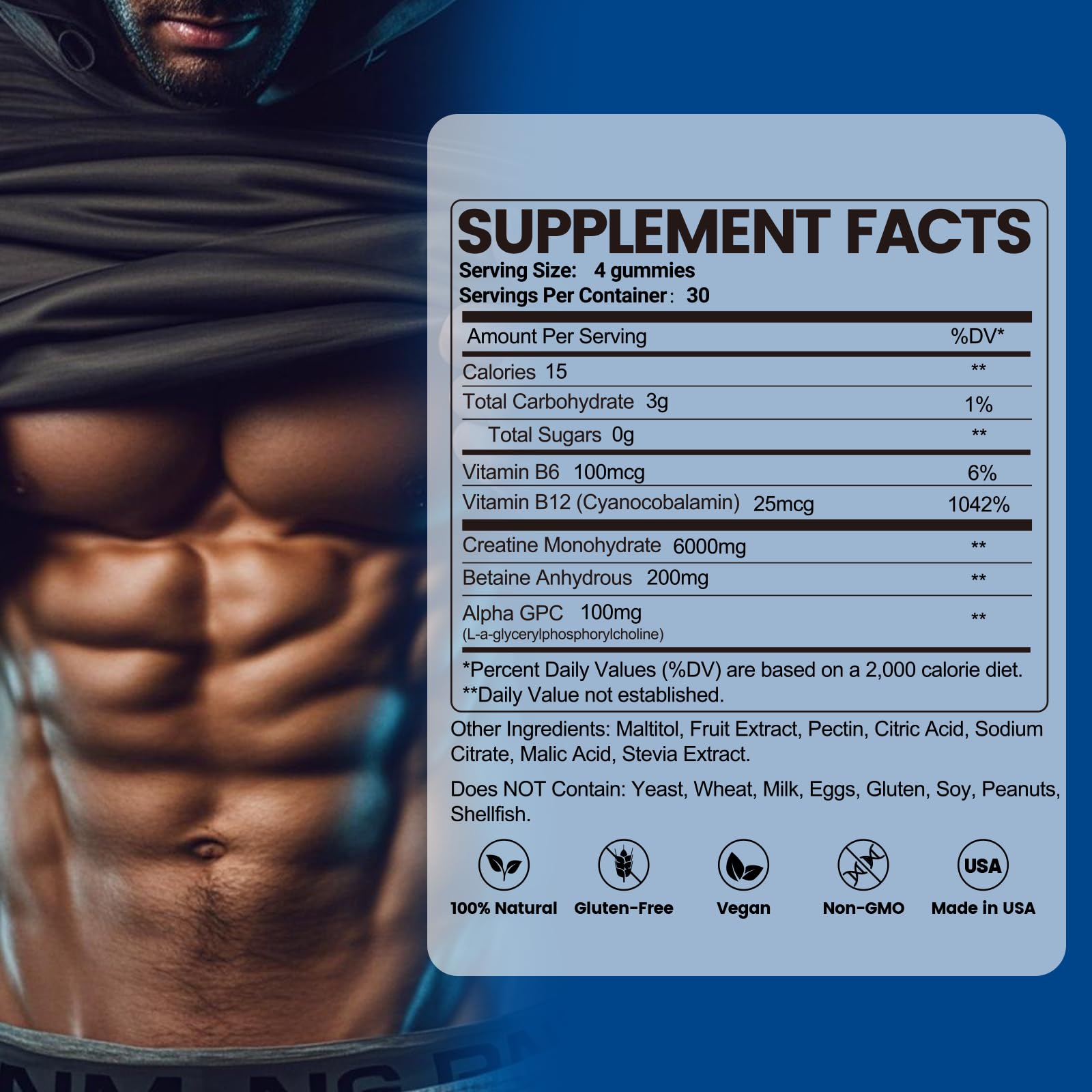 inGreens Creatine Monohydrate Gummies 6g for Men & Women 120 Count inGreens Au supplements