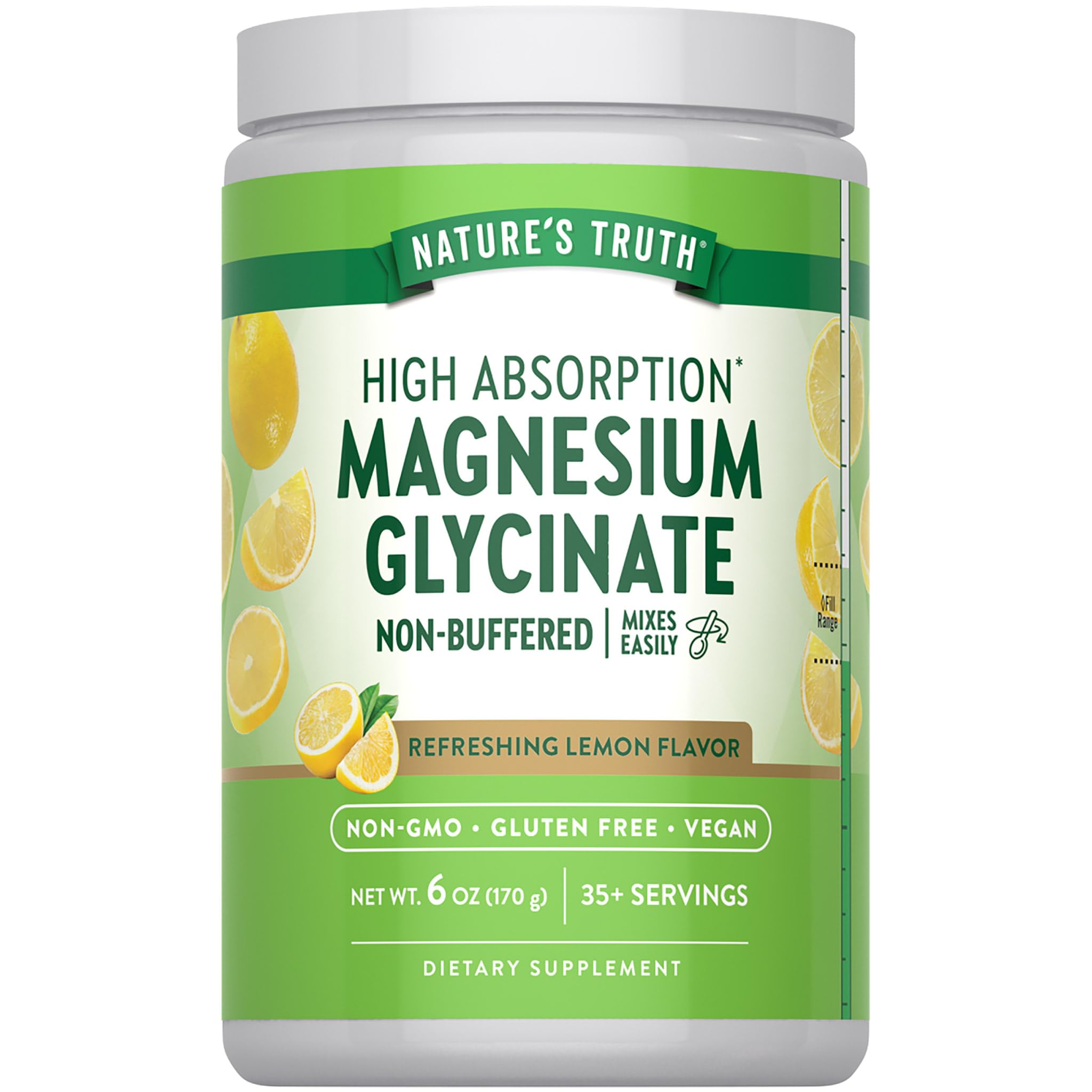 Nature's Truth Magnesium Glycinate Powder | 6 oz | Lemon Flavor | High Absorption | Vegan, Non-GMO, Gluten Free Supplement Nature's Truth Au supplements