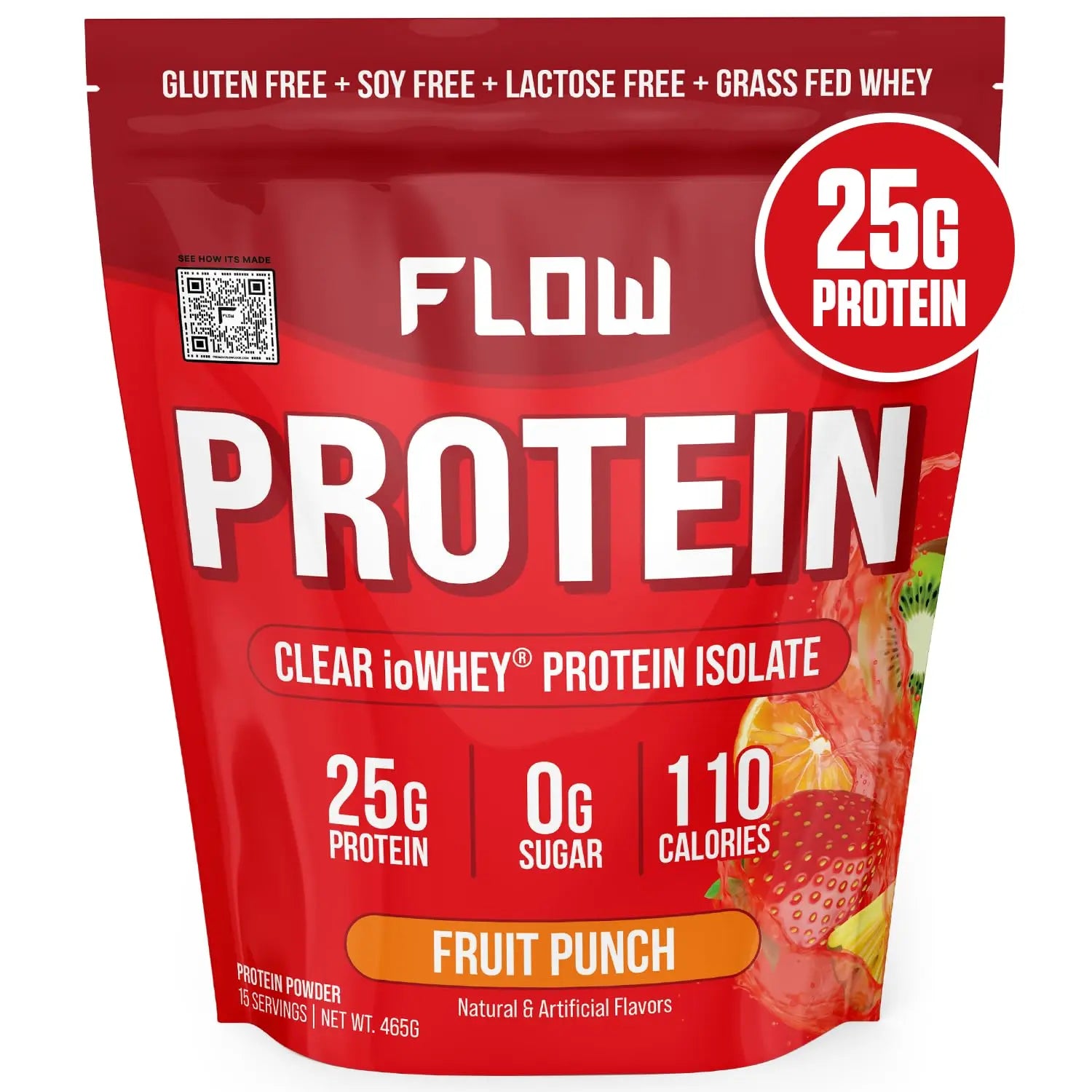 Flow Supps Clear Whey Isolate Protein Powder, Fruit Punch - 15 Servings, 25g Protein Flow Supplements Au supplements