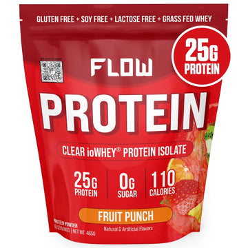 Flow Supps Clear Whey Isolate Protein Powder, Fruit Punch - 15 Servings, 25g Protein Flow Supplements Au supplements