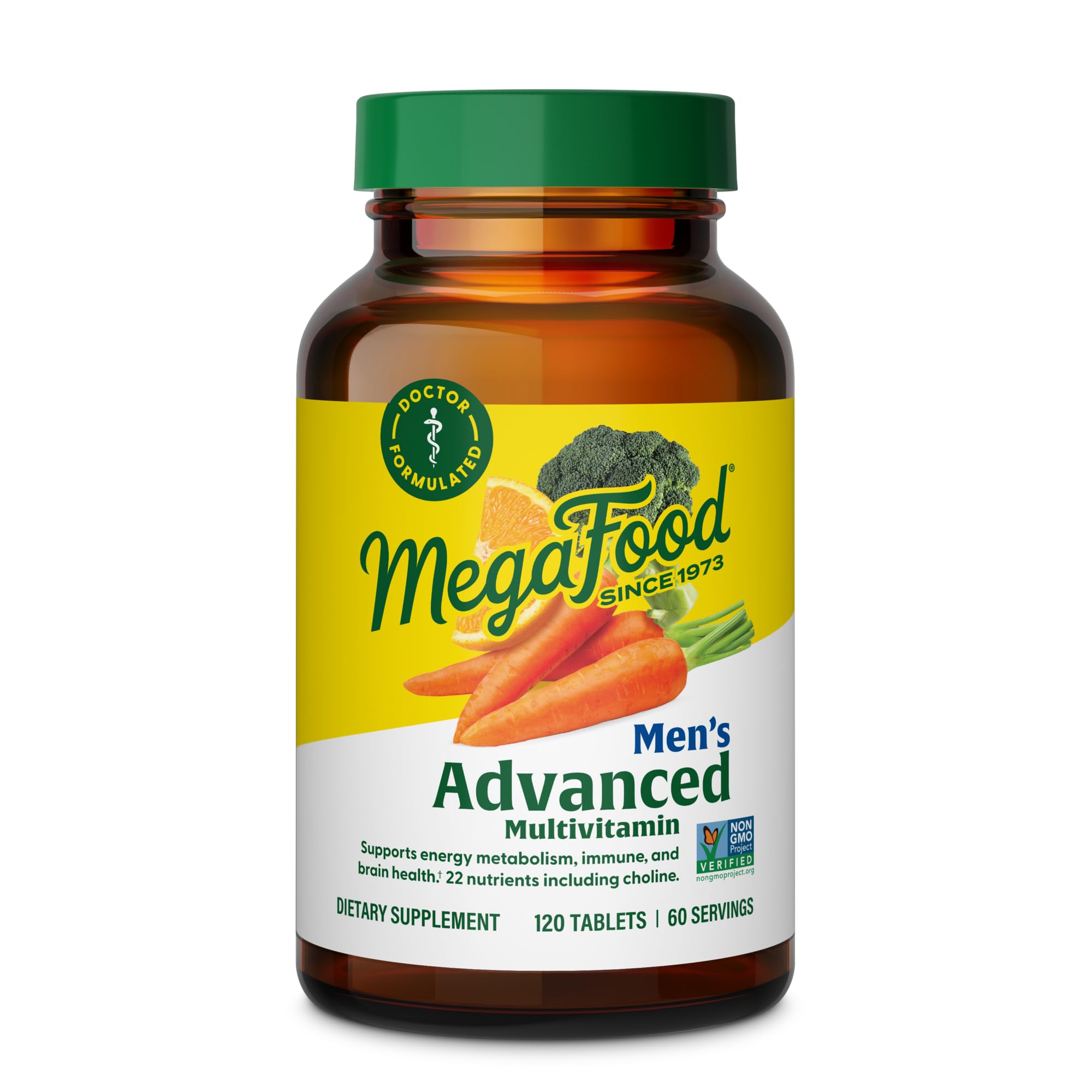 MegaFood Men's Advanced Multivitamin for Men - Doctor -Formulated - Choline, Vitamin B12, Vitamin D, Vitamin C & Zinc - Brain Health & Immune Support - Non-GMO - Vegetarian - 120 Tabs (60 Servings) MegaFood Au supplements