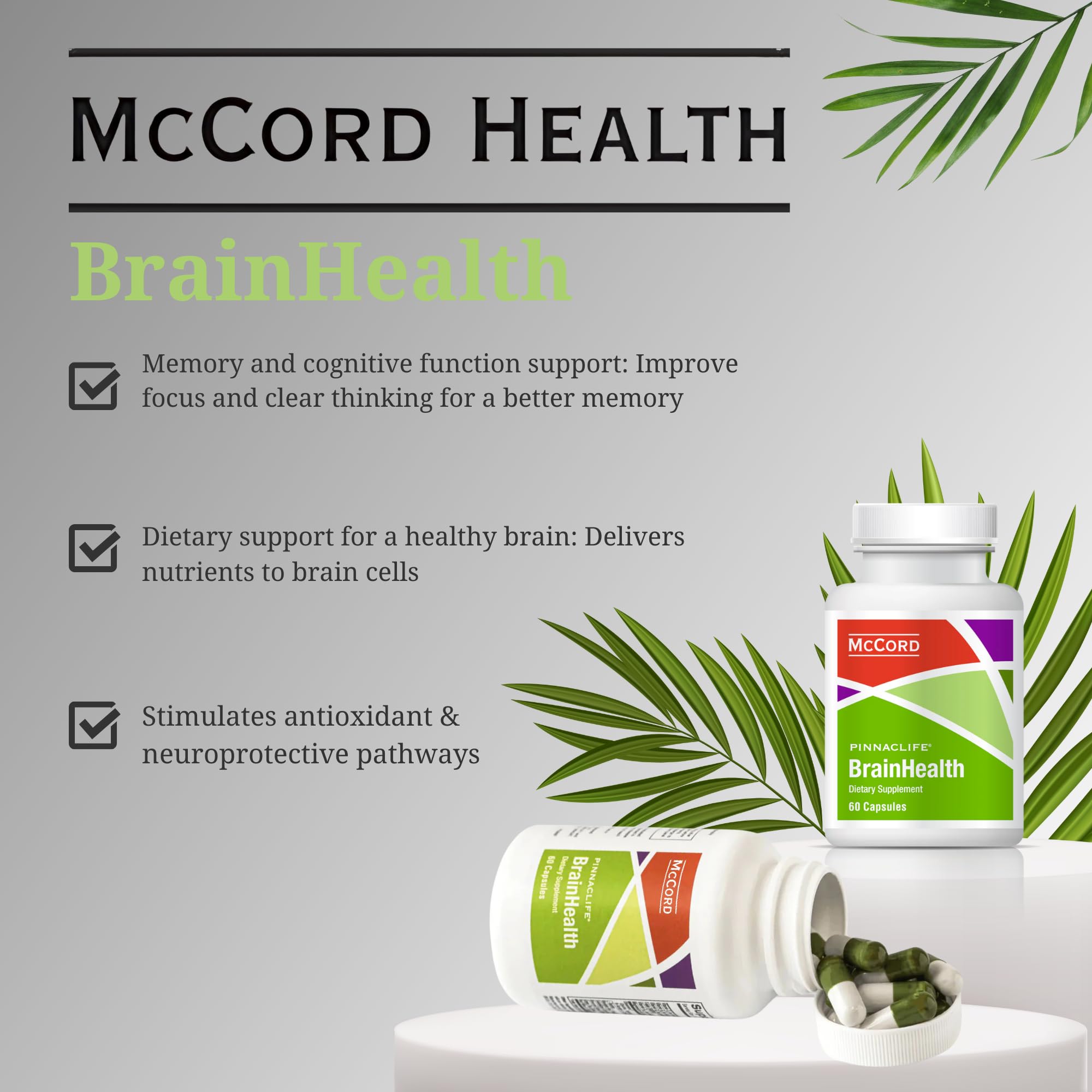BrainHealth Brain Supplement - Amplify Memory, Increase Focus, Enhance Clarity & Gain Productivity For Men & Women, Olivamine, Vitamin D, Vitamin B6 & B12, Rhodiola Rosea, Magnesium, Taurine Pinnaclife Au supplements