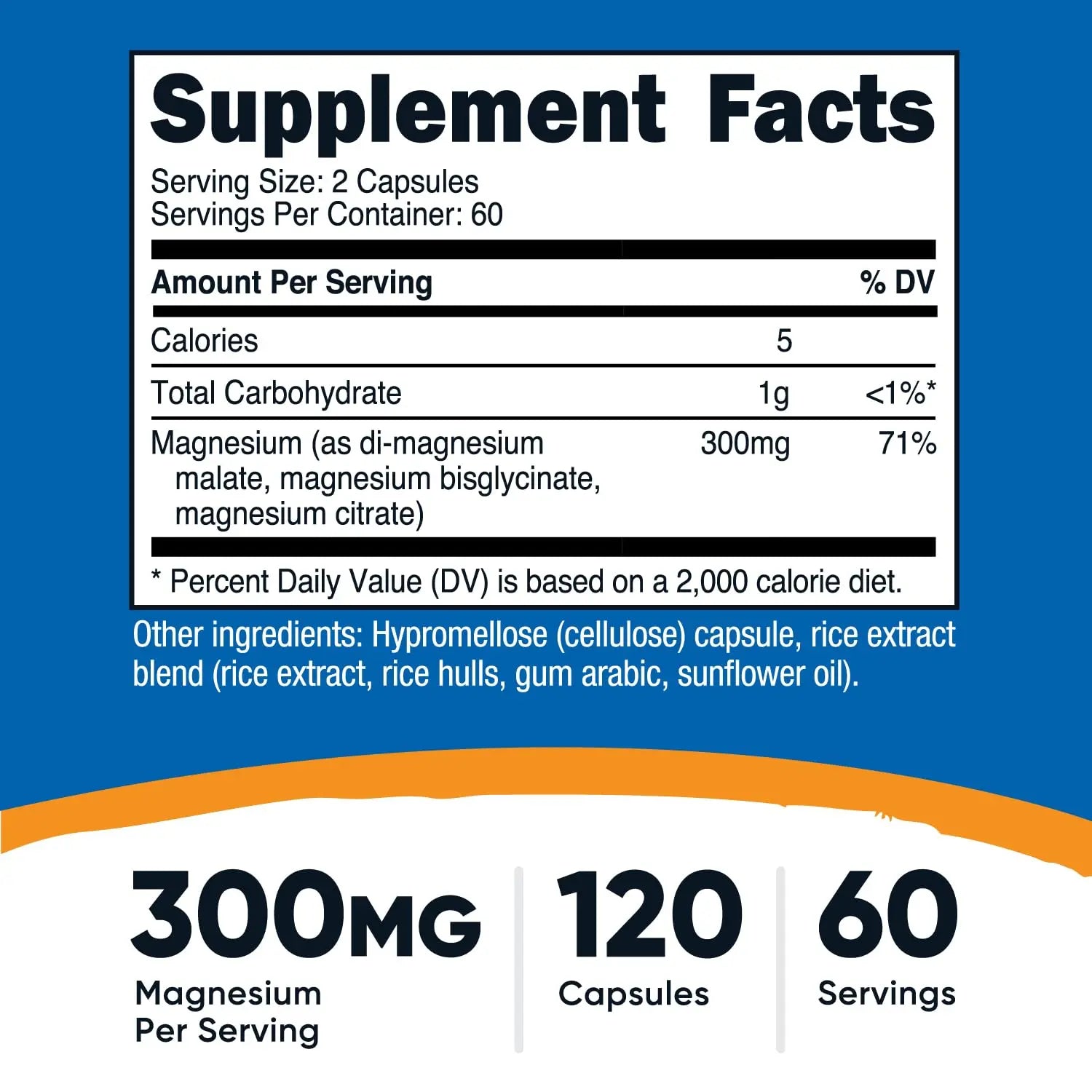 Nutricost Triple Magnesium Complex (300mg, 120 Capsules) - from Di-Magnesium Malate, Bisglycinate and Citrate, 60 Servings Nutricost Au supplements