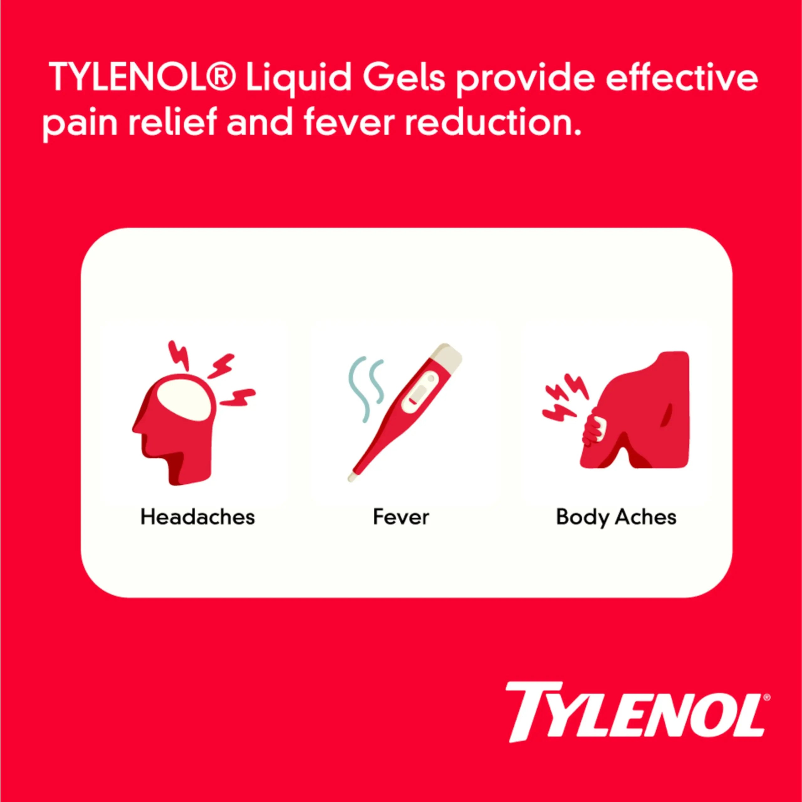 Tylenol Extra Strength Liquid Gels, Fast, Strong Pain Relief, Fever Reducer for Adults with 500 mg Acetaminophen, Fast-Acting Liquid Gel Capsules for Headaches & Minor Pain Relief, 75 Count Tylenol Au supplements