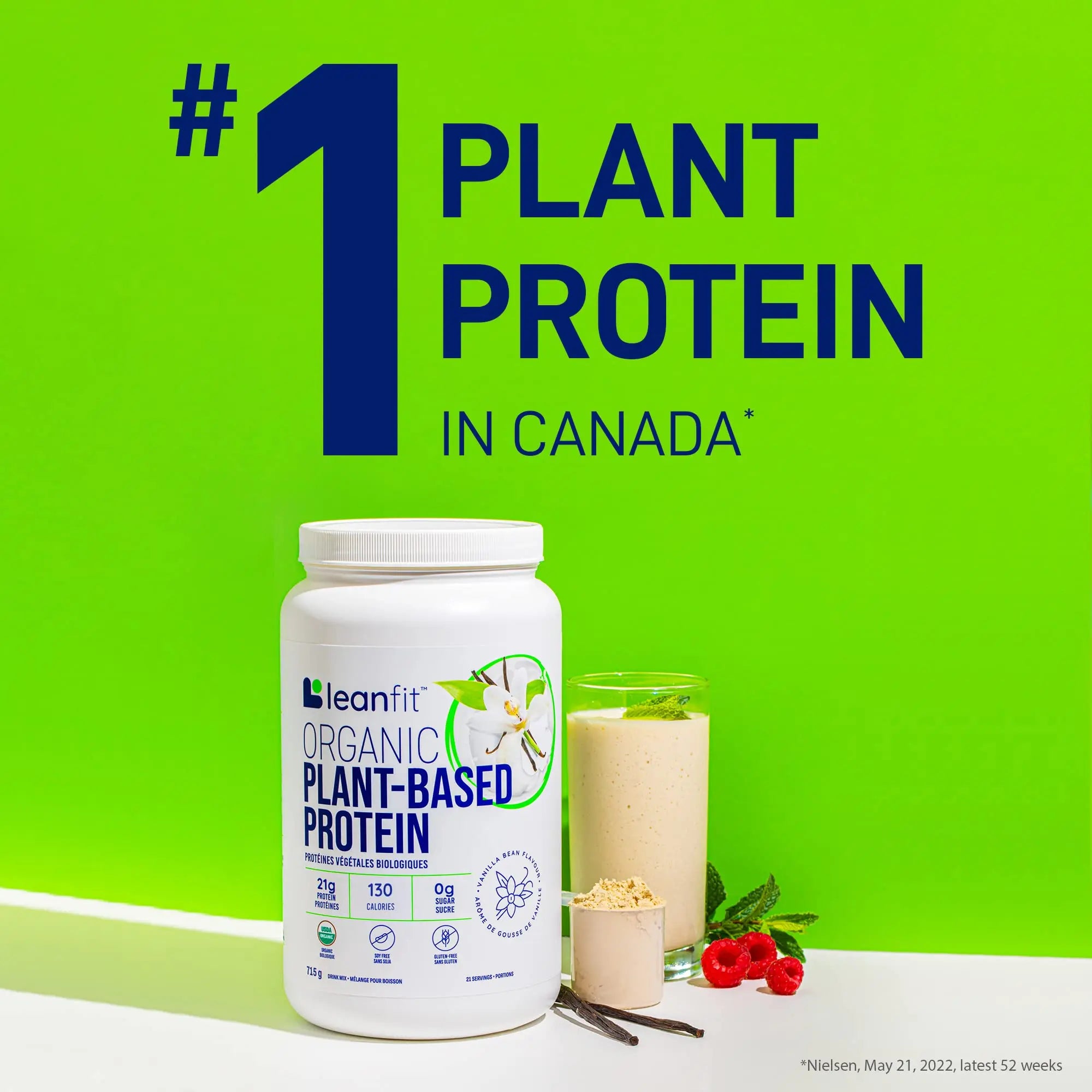 LeanFit Organic Plant-Based Protein, Natural Vanilla Flavor, 21g Vegan Protein, 19 Servings LeanFit Au supplements