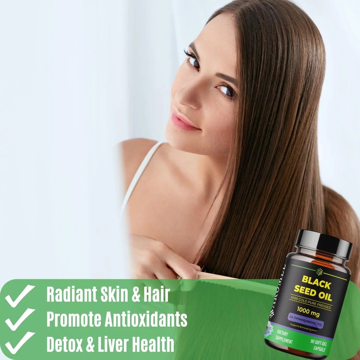 aromel Black Seed Oil Capsules, 90 Days Supply, 2% Thymoquinone, Non-GMO aromel Au supplements