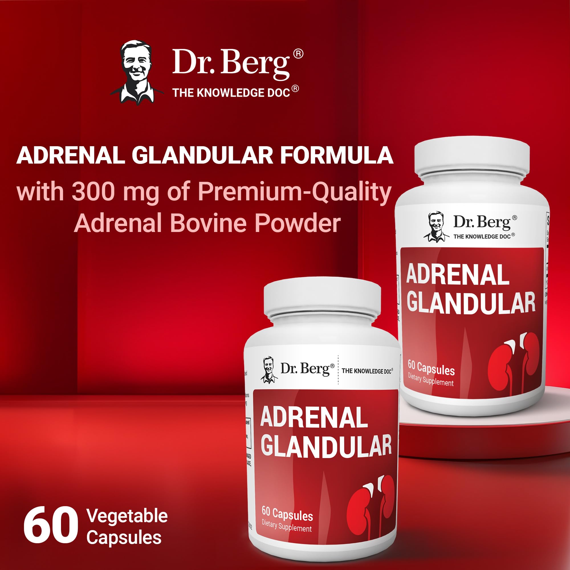Dr. Berg Adrenal Glandular - Hormone Balance Formula That Supports Healthy Adrenal Function - Adrenal Support Supplement - 60 Capsules Dr. Berg Nutritionals Au supplements