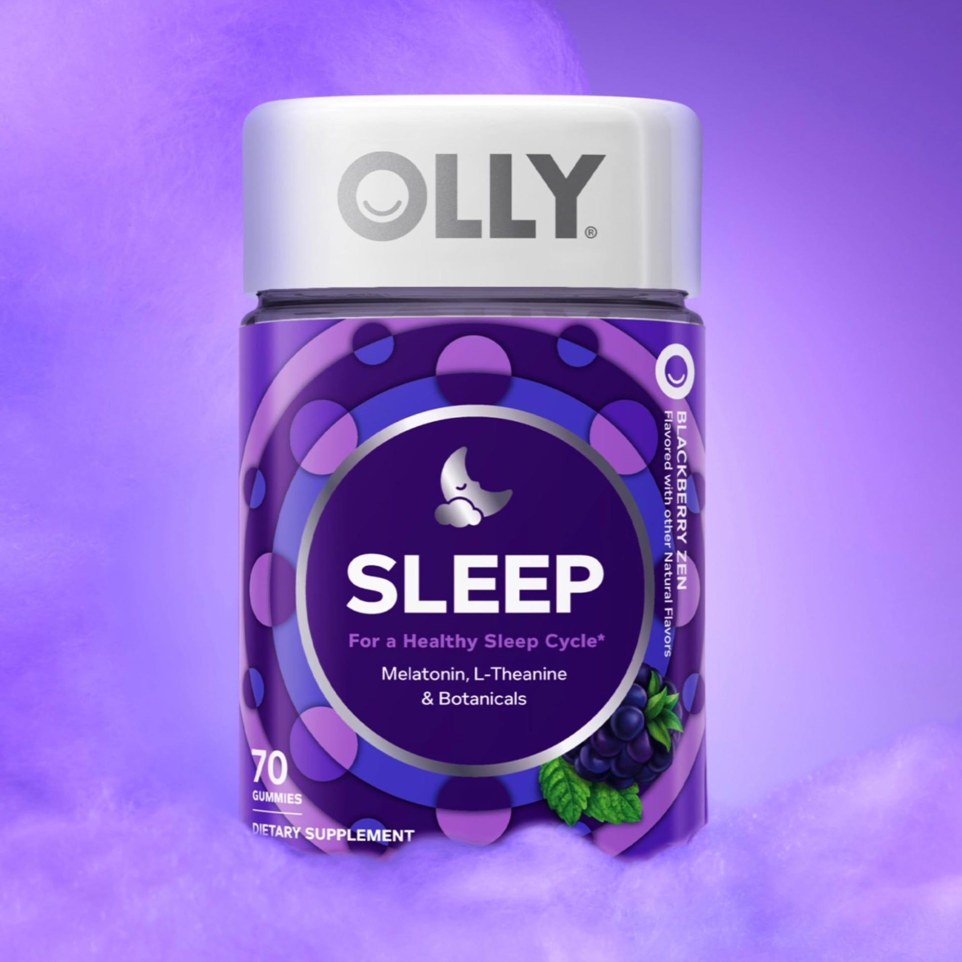 OLLY Sleep Gummy, 3 mg Melatonin, L-Theanine, Chamomile, Lemon Balm, Sleep Aid, Blackberry - 70 Count OLLY Au supplements
