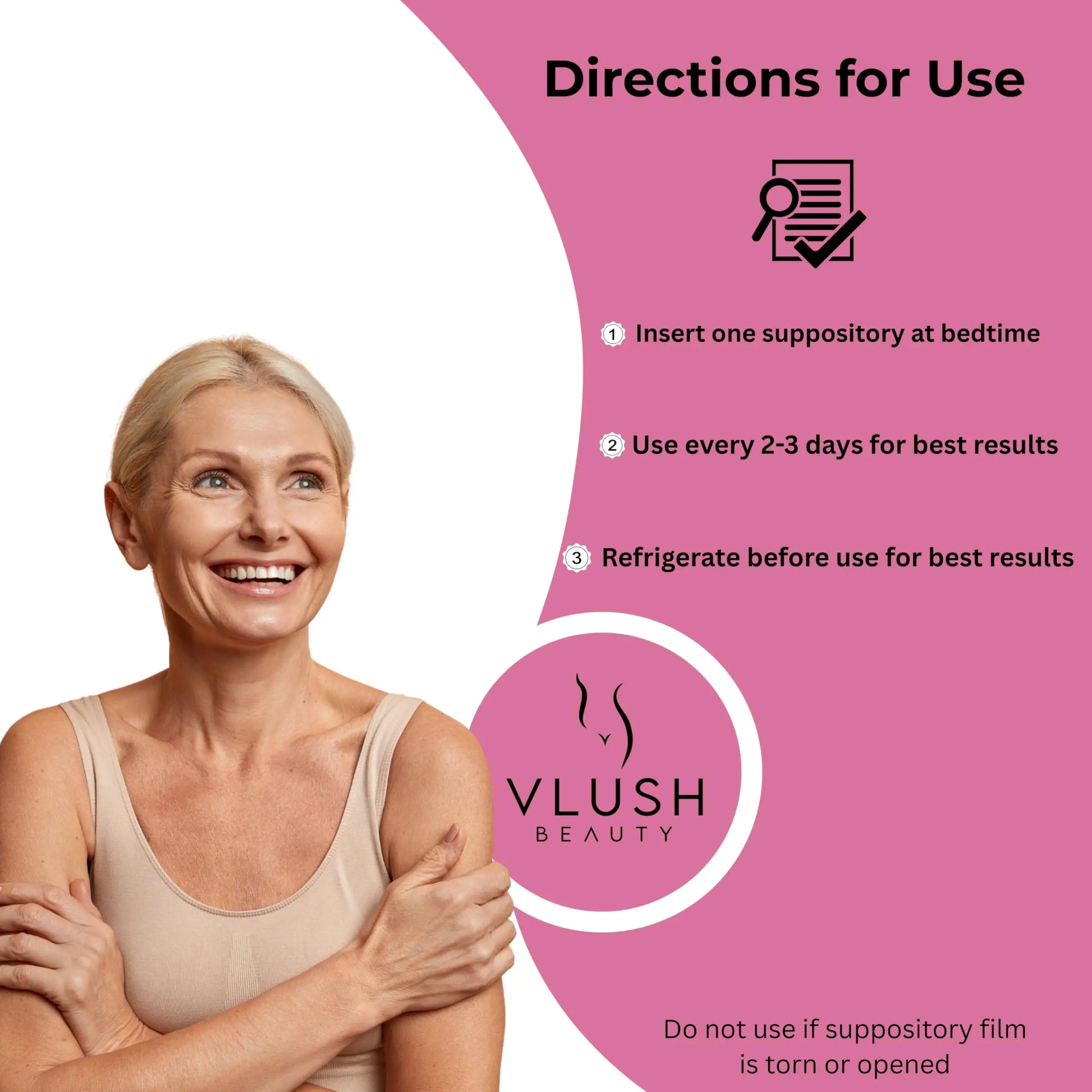 VLUSH Vaginal Moisturizer Suppositories - Deep Hydration with Hyaluronic Acid for Vaginal Dryness, Menopause Support & Daily Comfort, Made in FDA Registered Facility - Hormone-Free (10 Count) VLUSH Au supplements