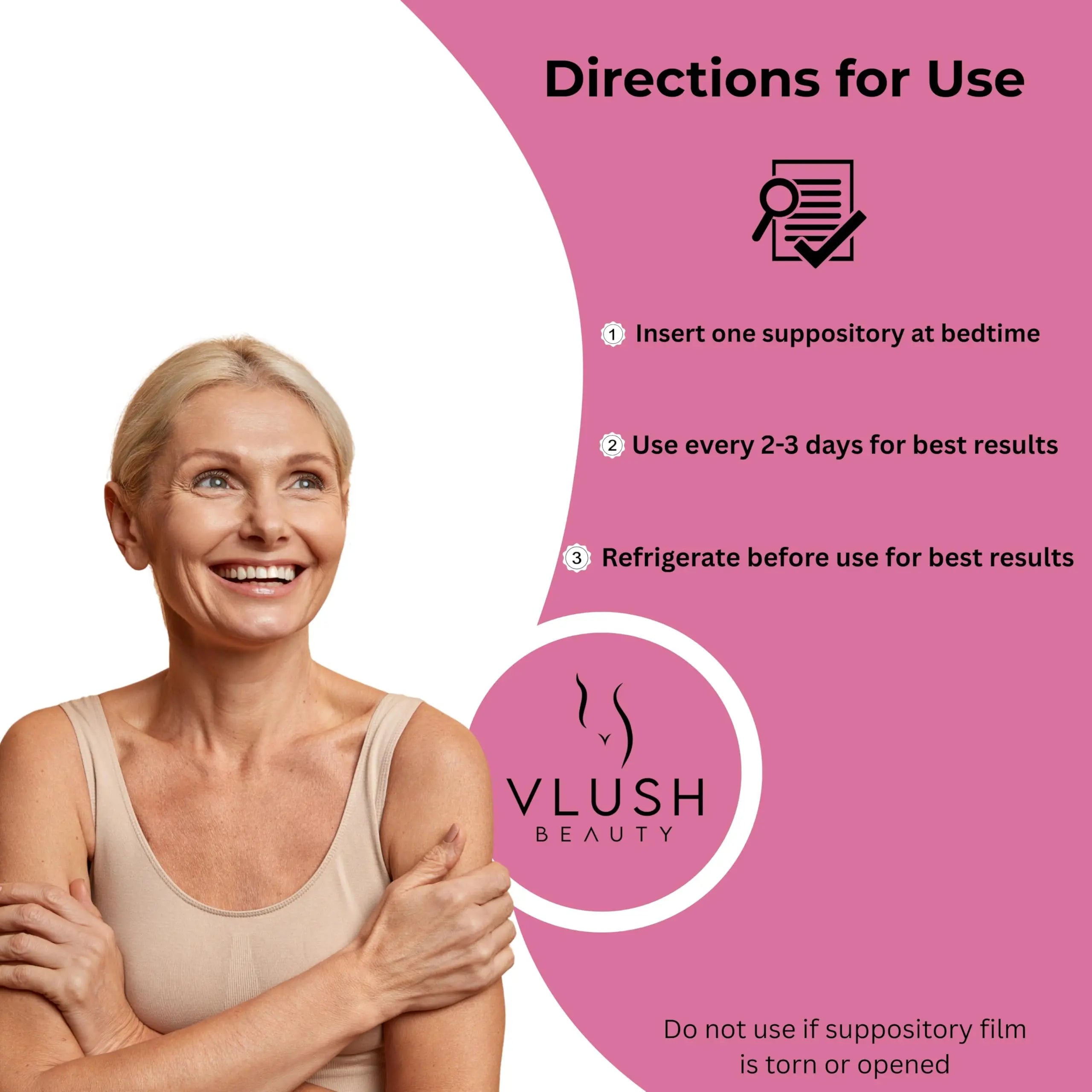 VLUSH Vaginal Moisturizer Suppositories - Deep Hydration with Hyaluronic Acid for Vaginal Dryness, Menopause Support & Daily Comfort, Made in FDA Registered Facility - Hormone-Free (10 Count) VLUSH Au supplements