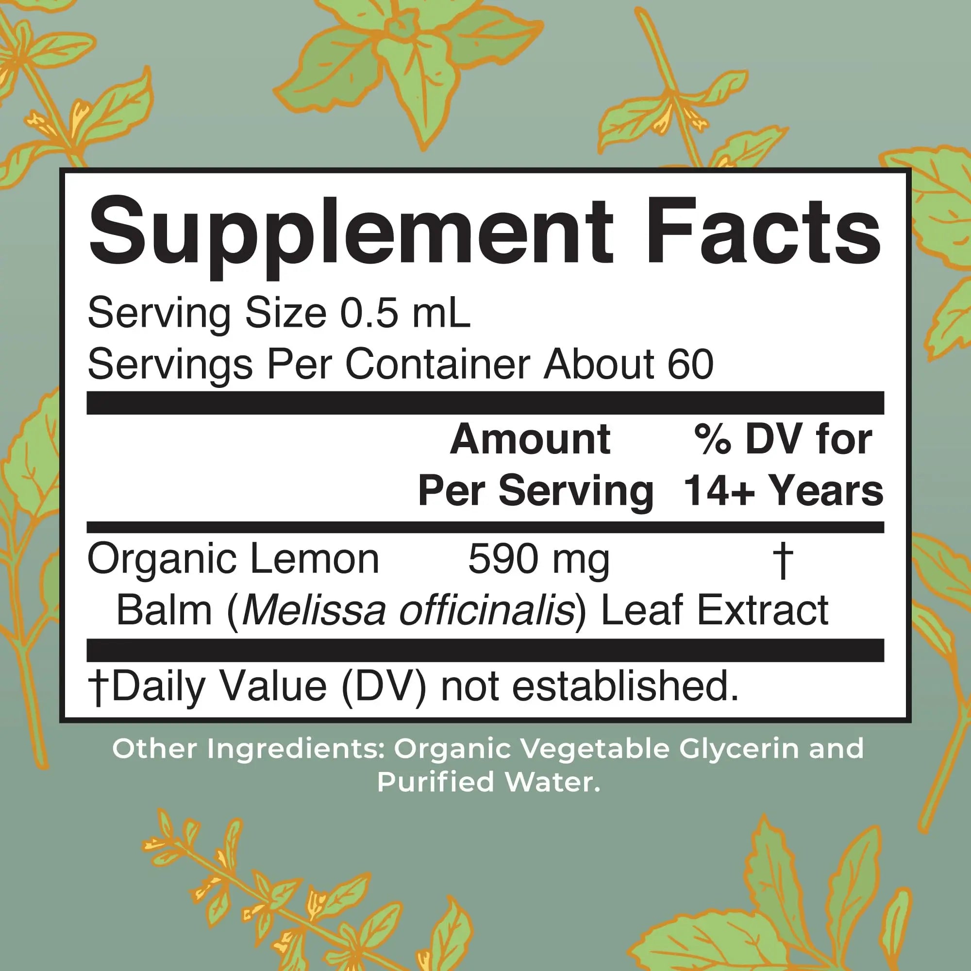 MaryRuth Organics Lemon Balm Leaf Liquid Extract | Mood Support | Relaxation | Calming | Nervine Herbal | Lemon Balm Tincture | USDA Organic | Vegan | Non-GMO | Gluten Free | 1 Fl Oz MARYRUTH'S Au supplements