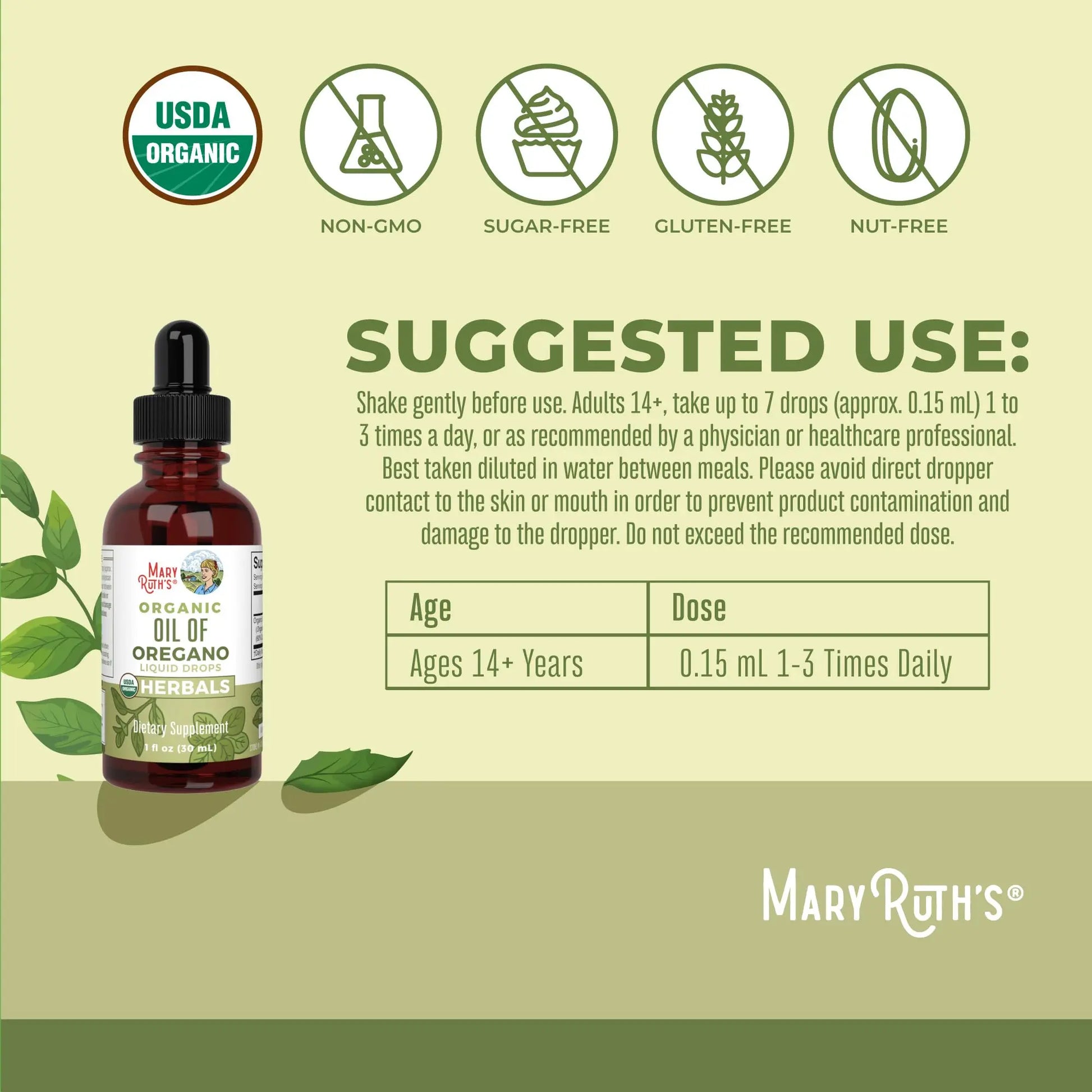 MaryRuth Organics Oregano Oil Drops | 6 Month Supply | USDA Organic Oil of Oregano Liquid | Herbal Blend for Immune Support | Digestive Health | Overall Health MARYRUTH'S Au supplements