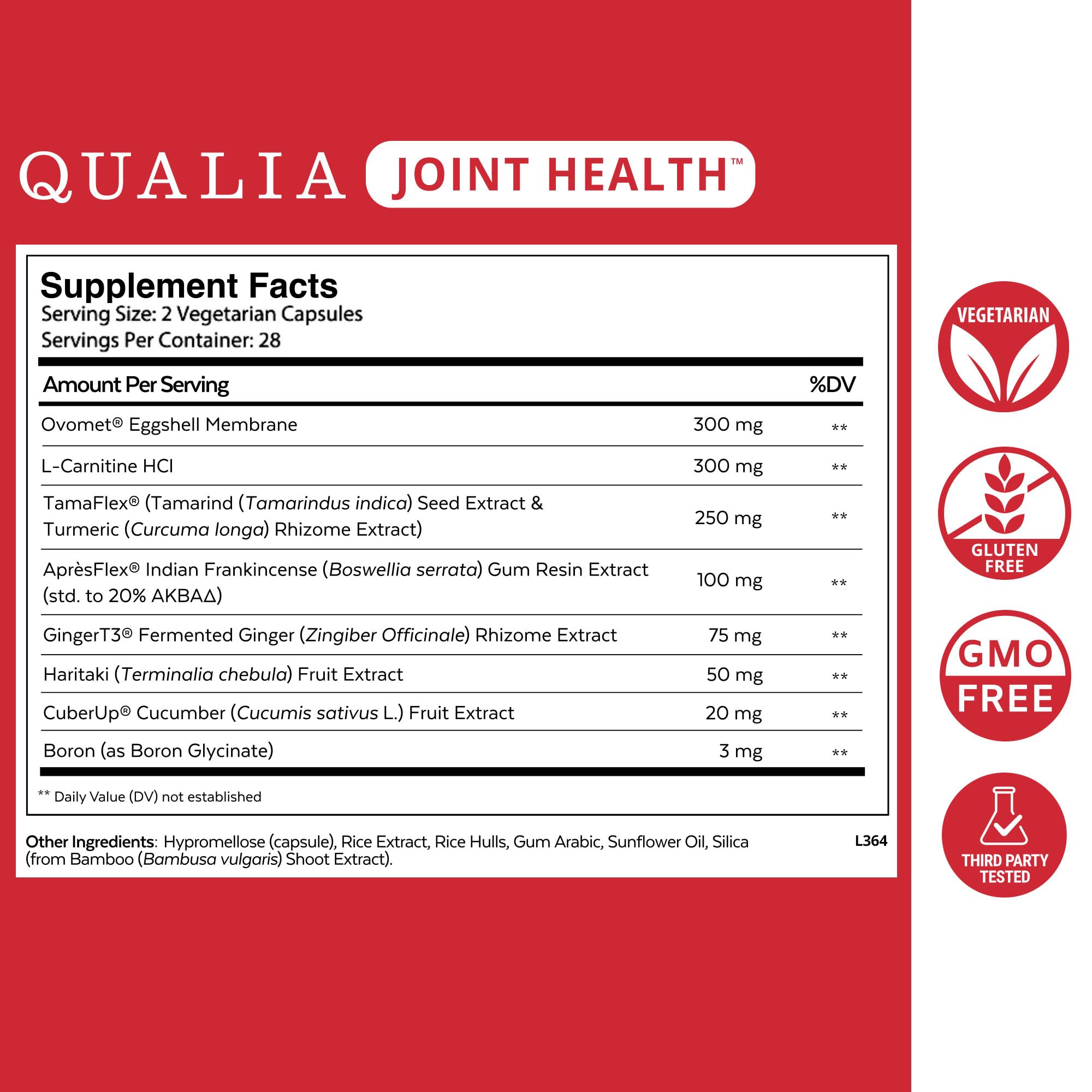 Qualia Joint Health 9 Advanced Joint Health nutrients: denatured Collagen, boswellia, tumeric, Boron, Ginger, L-carnitine. Cartilage Health, Tendon Strength, Healthy Joint Aging (1 Month Supply) QUALIA LIFE SCIENCES Au supplements