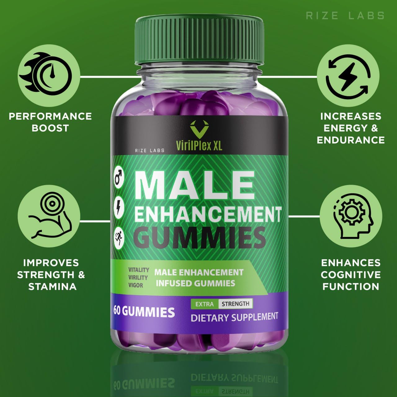 VirilPlex XL Male Performance Gummies, Premium Formula for Health and Wellbeing, VirilPlex XL for Men Gummys to Deliver Peak Performance Benefits, VirilPlexXL Gomitas (60 Gummies) rize labs Au supplements