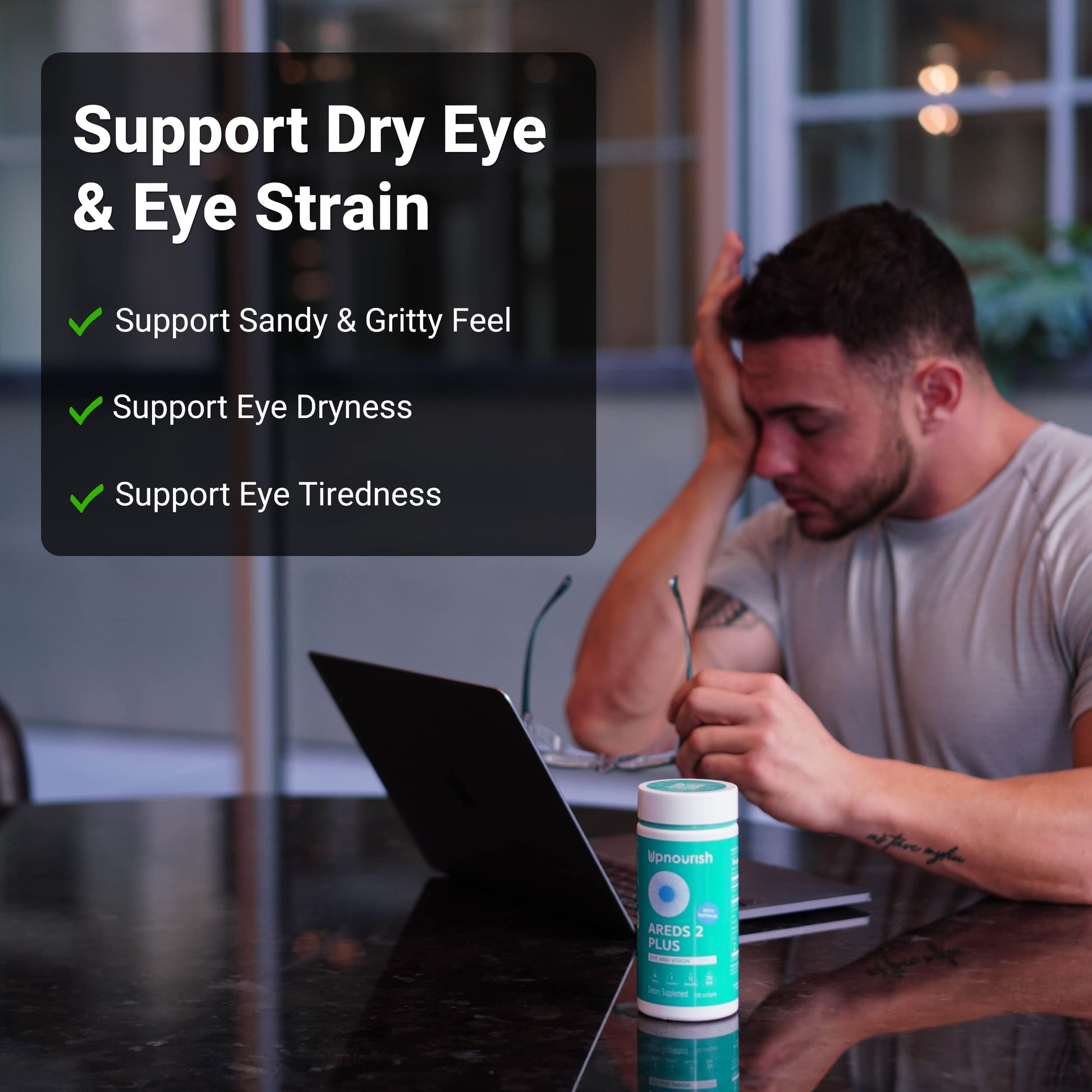 UpNourish AREDS 2 Eye Vitamins for Seniors - Lutein Eye Health Supplement for Adults - Computer Eye Strain Relief, Ocular Health and Dry Eye Support - Vision & Eye Supplements for Women and Men UpNourish Au supplements