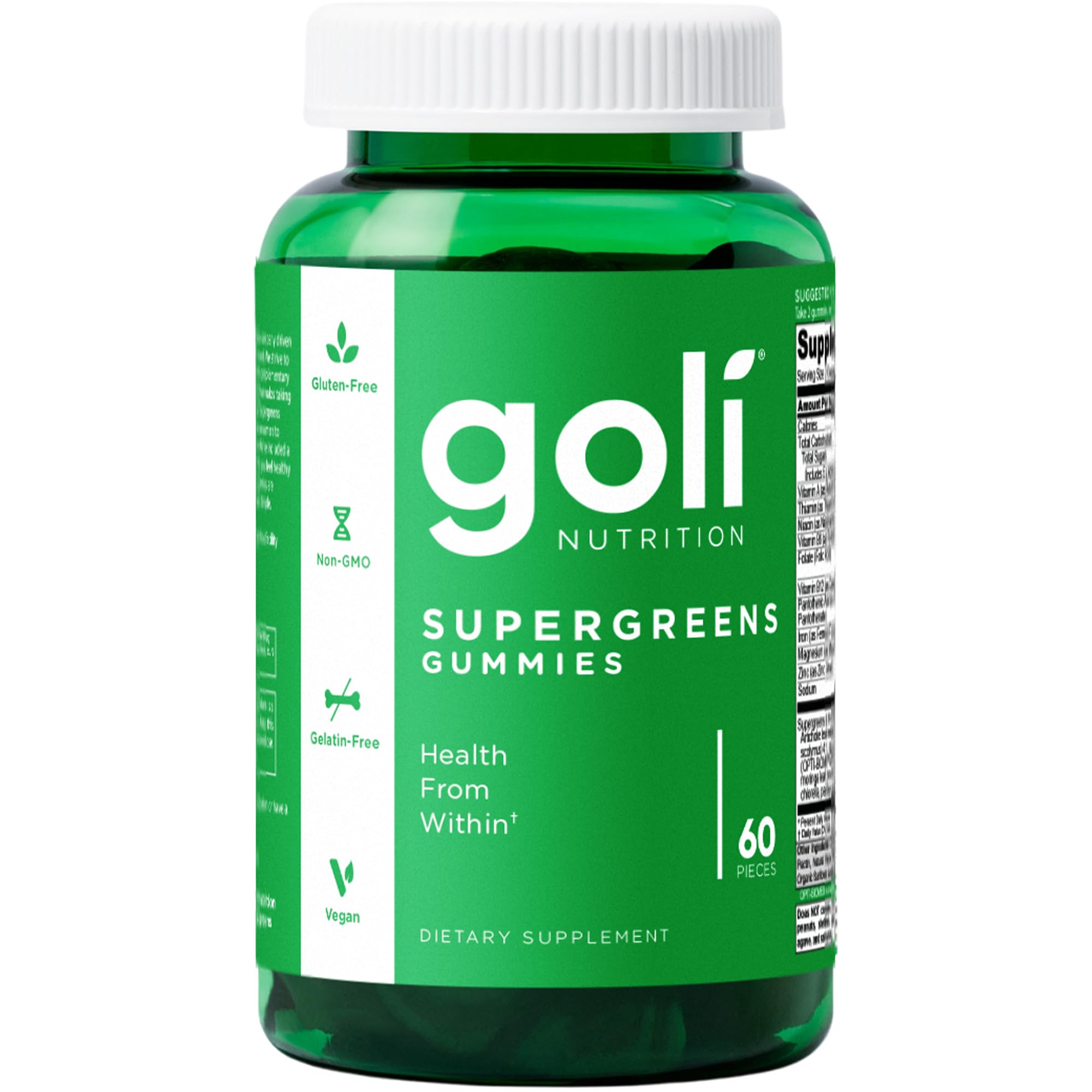 Goli Supergreens Gummies with Probiotics - Artichoke Leaf Extract, Spirulina, Kale, Vitamins A, B6, B12 - Vegan, Gluten-Free, Non-GMO Goli Au supplements