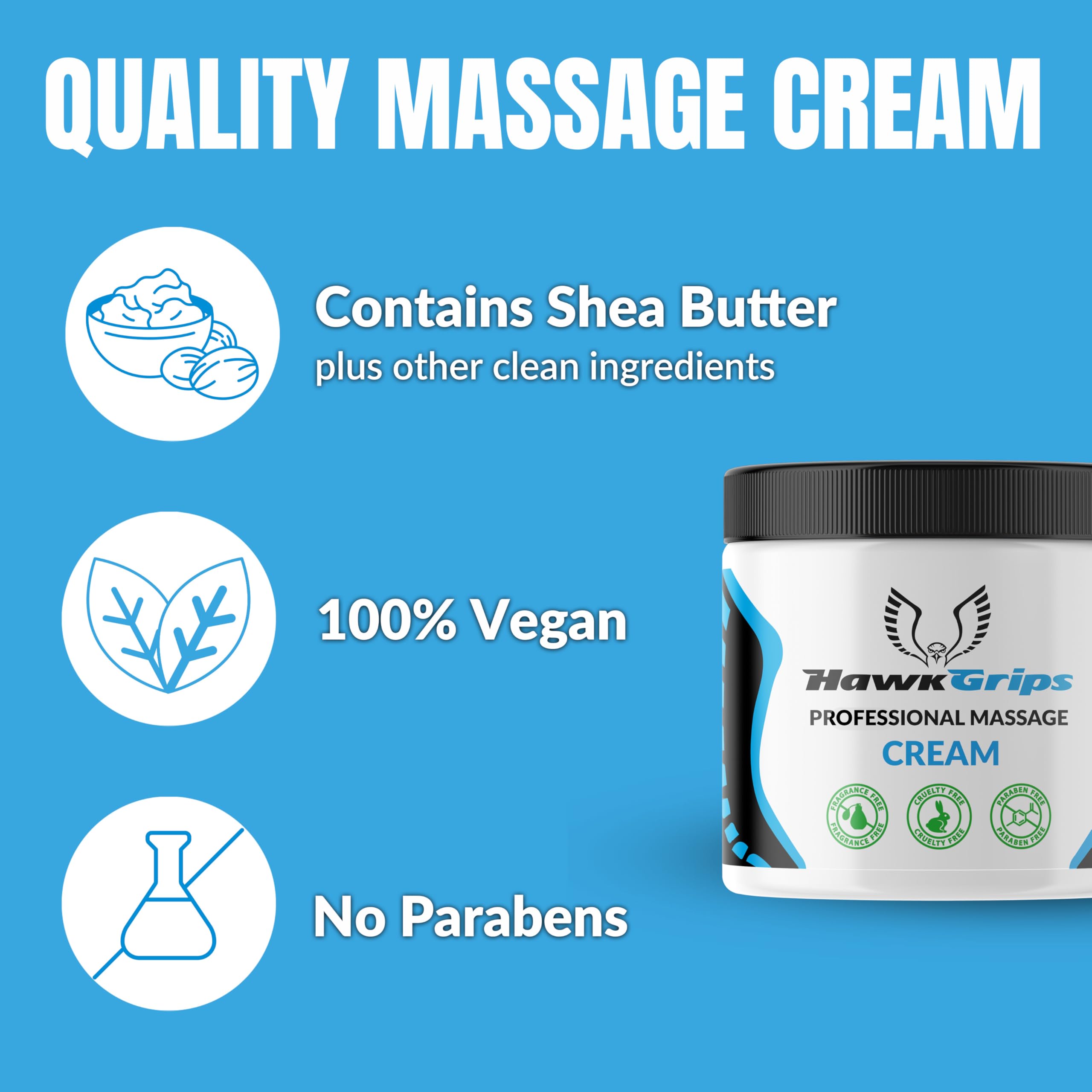 HawkGrips 8oz Massage Emollient and 8oz Massage Cream Bundle, Unscented, IASTM Massage, Cupping Therapy, Whole Body Muscle Cream, Deep Tissue Professional Massage Therapy HawkGrips Au supplements