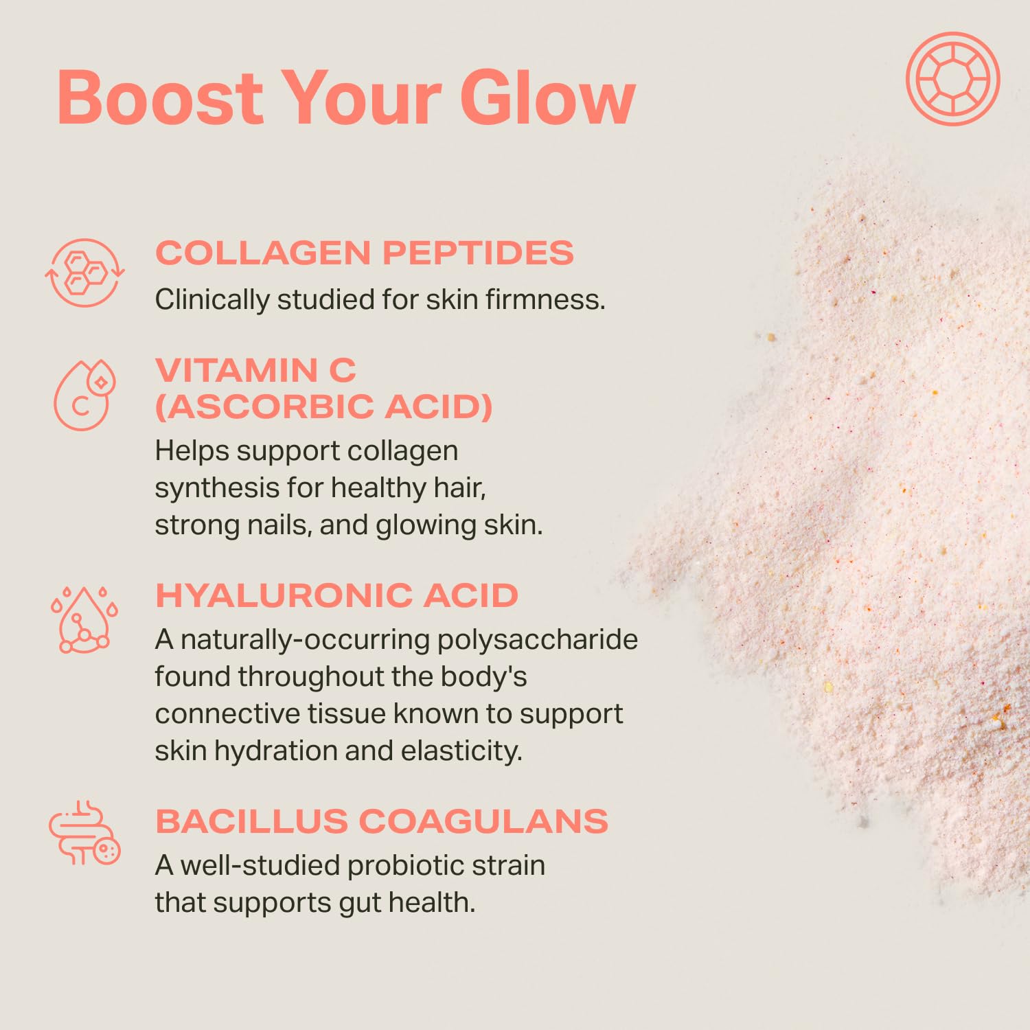 Proper, The Corals Daily Glow Beauty Blend - Nutrient Dense Superfood Powder with Collagen Peptides, Hyaluronic Acid Powder, Vitamin C, and MSM. Hair, Skin, Nail Vitamin Supplement for Women & Men Proper Au supplements