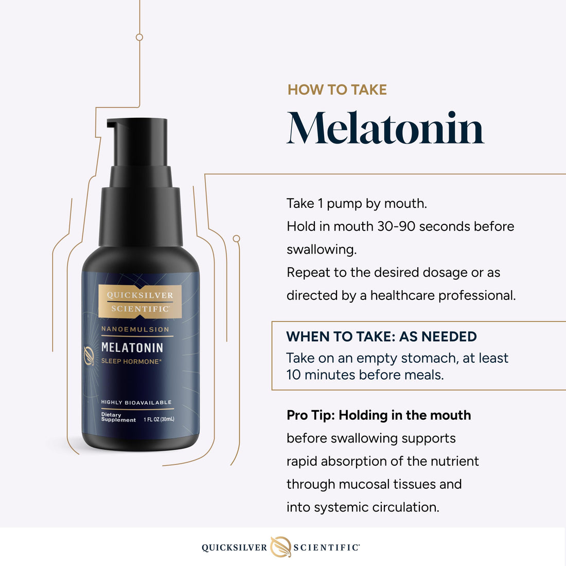 Quicksilver Scientific Liposomal Melatonin - Bedtime, Jet Lag & Immune Support Liquid for Adults - Efficient, Superior Absorption 1mg to Minimize Morning Drowsiness (30 ml) Quicksilver Scientific Au supplements